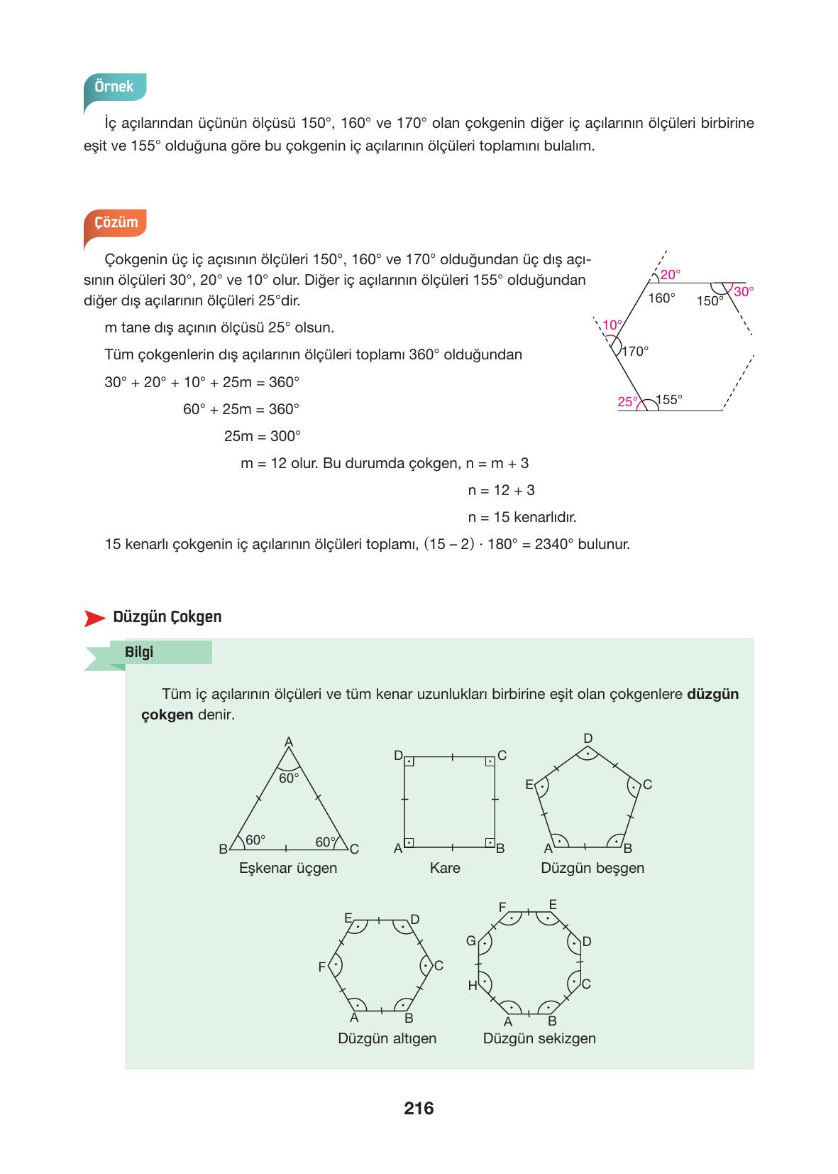10. Sınıf Hecce Yayıncılık Matematik Ders Kitabı Sayfa 216 Cevapları
