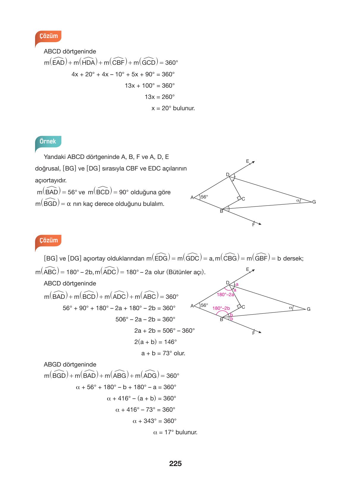 10. Sınıf Hecce Yayıncılık Matematik Ders Kitabı Sayfa 225 Cevapları