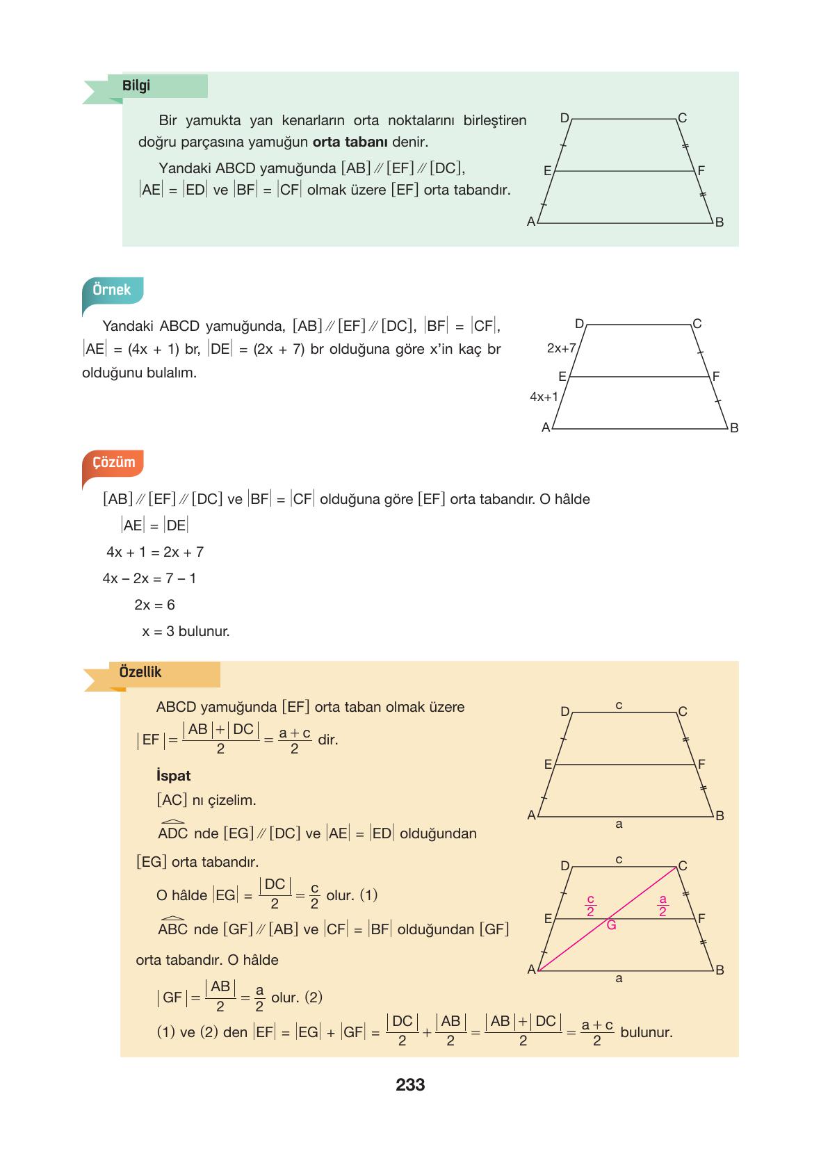 10. Sınıf Hecce Yayıncılık Matematik Ders Kitabı Sayfa 233 Cevapları