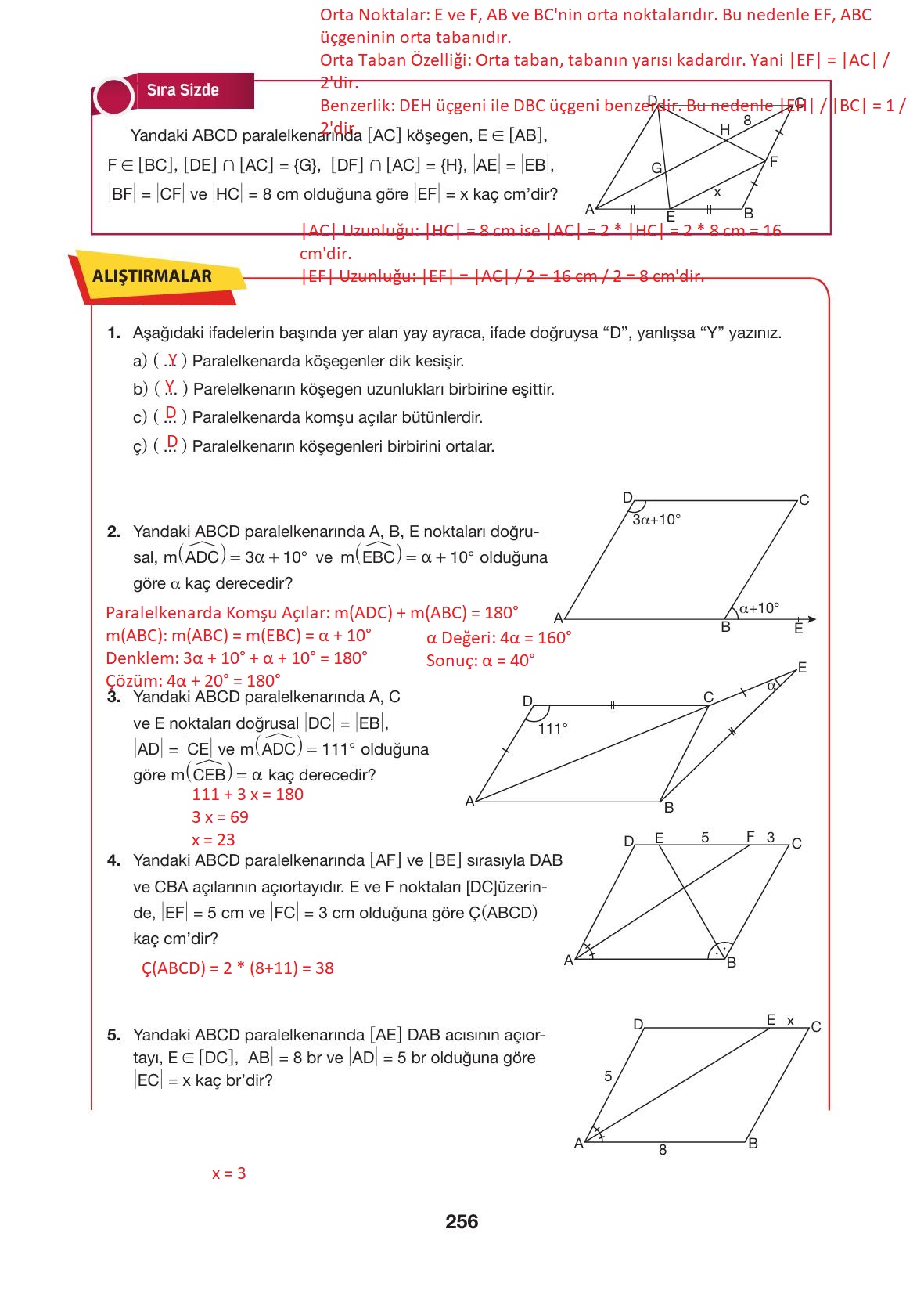 10. Sınıf Hecce Yayıncılık Matematik Ders Kitabı Sayfa 256 Cevapları