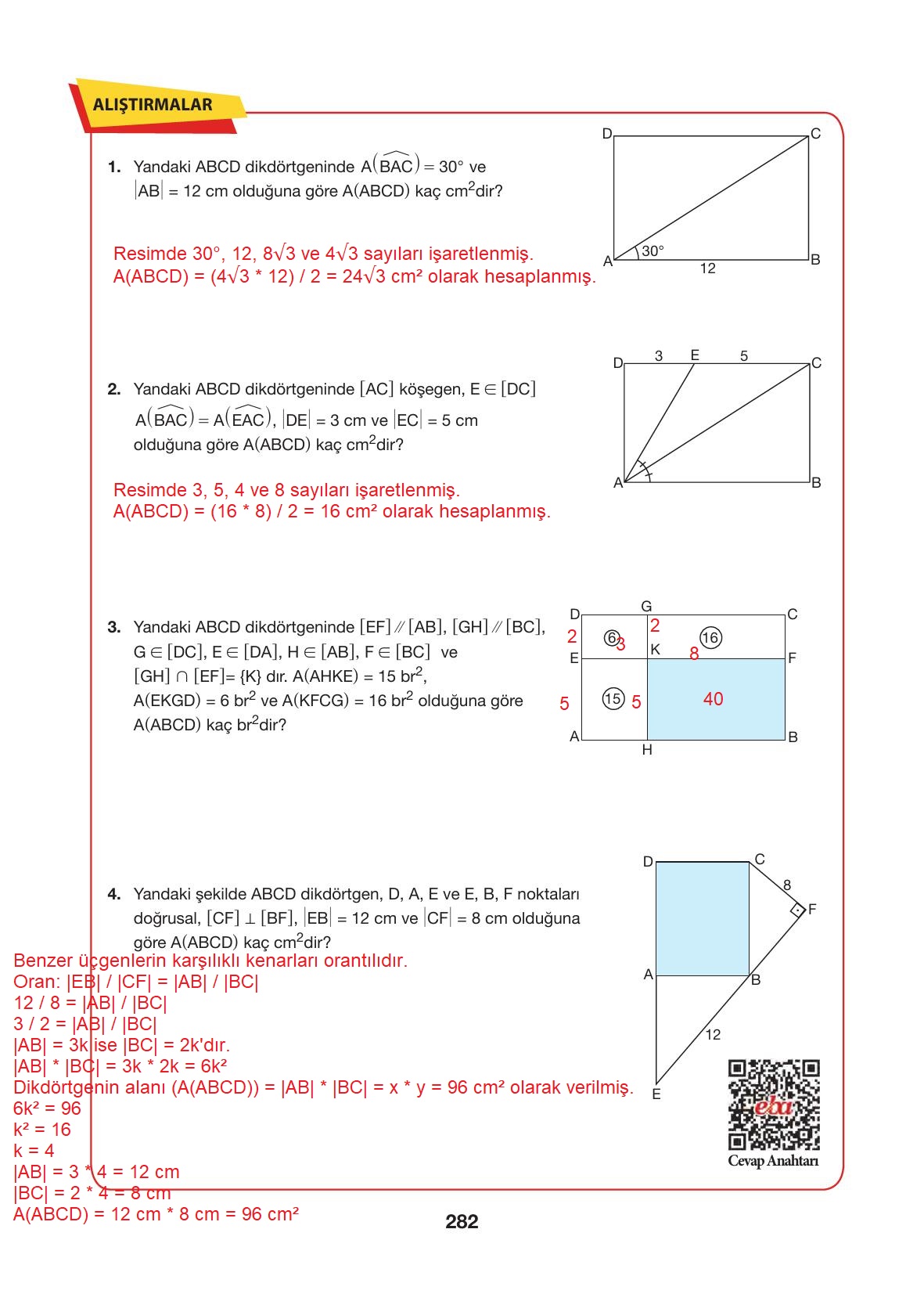 10. Sınıf Hecce Yayıncılık Matematik Ders Kitabı Sayfa 282 Cevapları