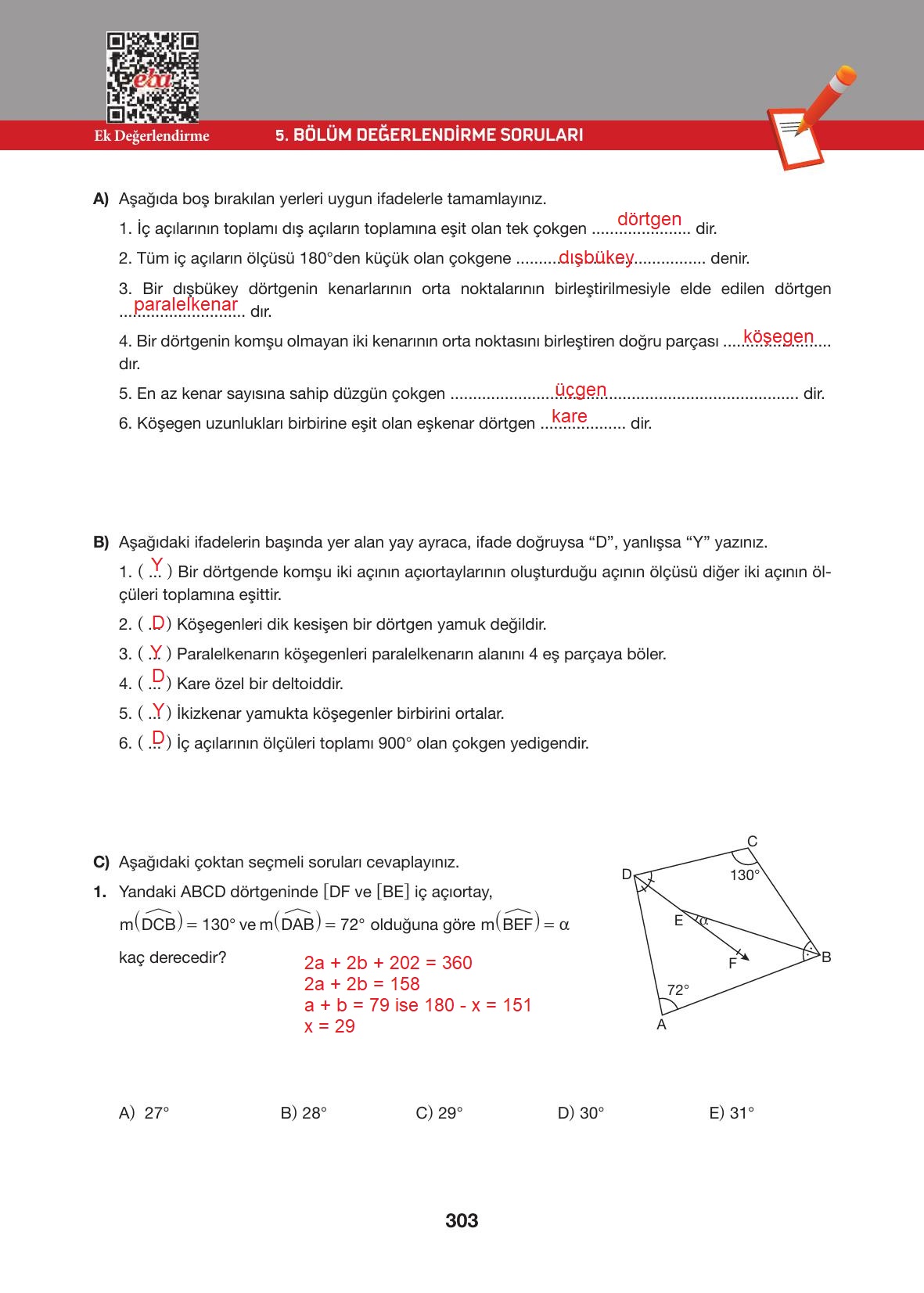 10. Sınıf Hecce Yayıncılık Matematik Ders Kitabı Sayfa 303 Cevapları