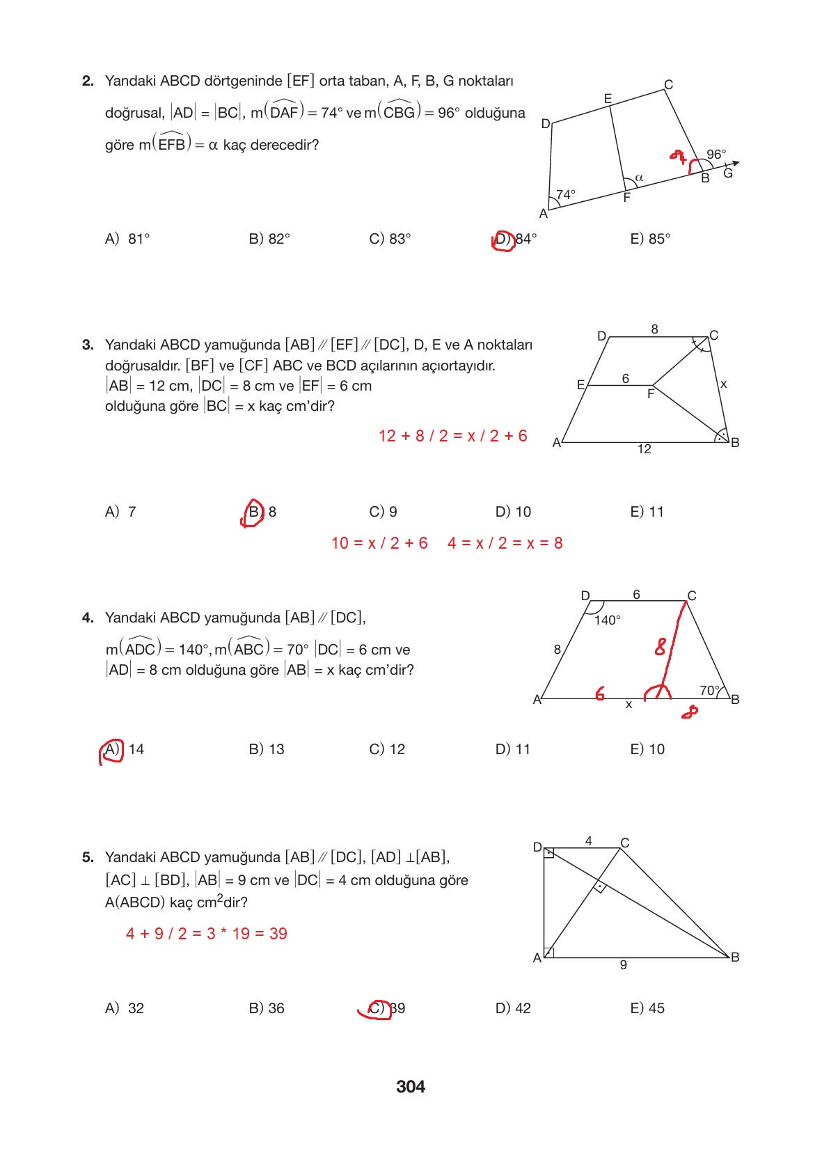 10. Sınıf Hecce Yayıncılık Matematik Ders Kitabı Sayfa 304 Cevapları 10. Sınıf Hecce Yayıncılık Matematik Ders Kitabı Sayfa 304 Cevapları