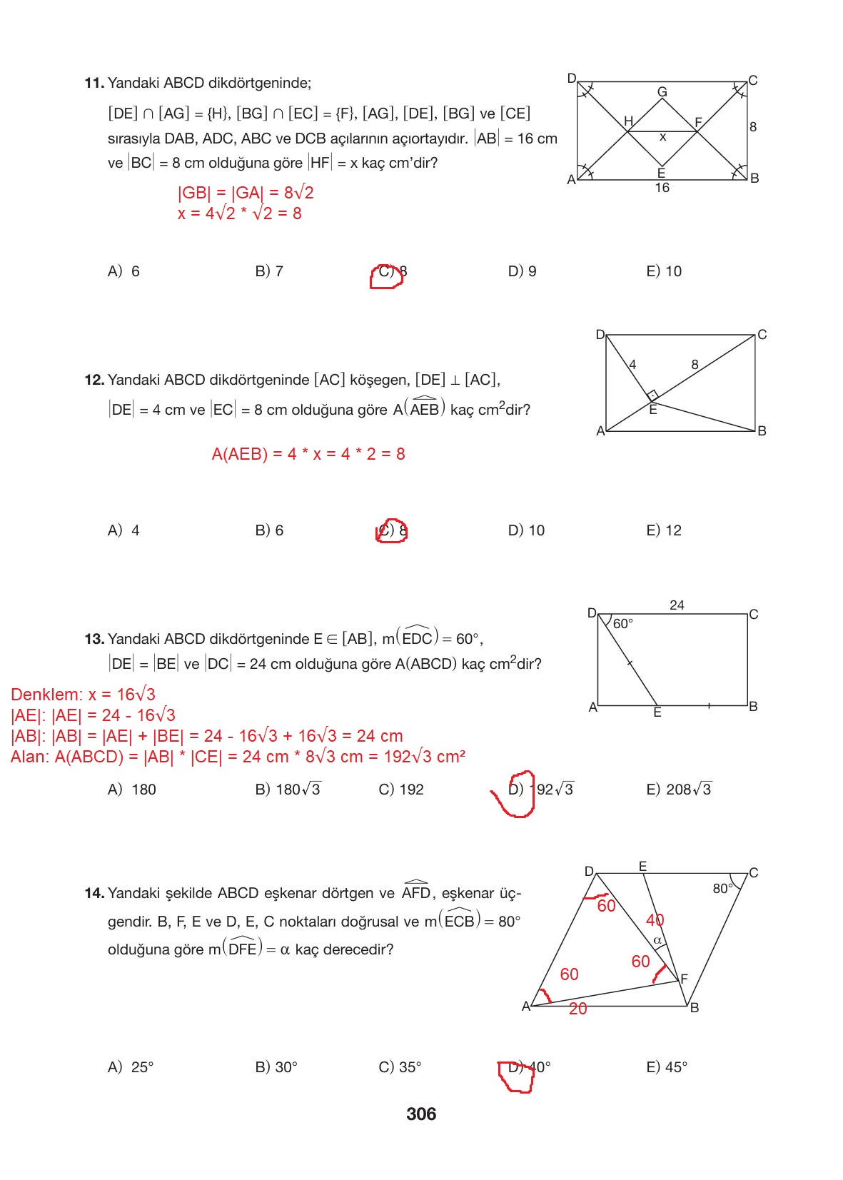 10. Sınıf Hecce Yayıncılık Matematik Ders Kitabı Sayfa 306 Cevapları 10. Sınıf Hecce Yayıncılık Matematik Ders Kitabı Sayfa 306 Cevapları