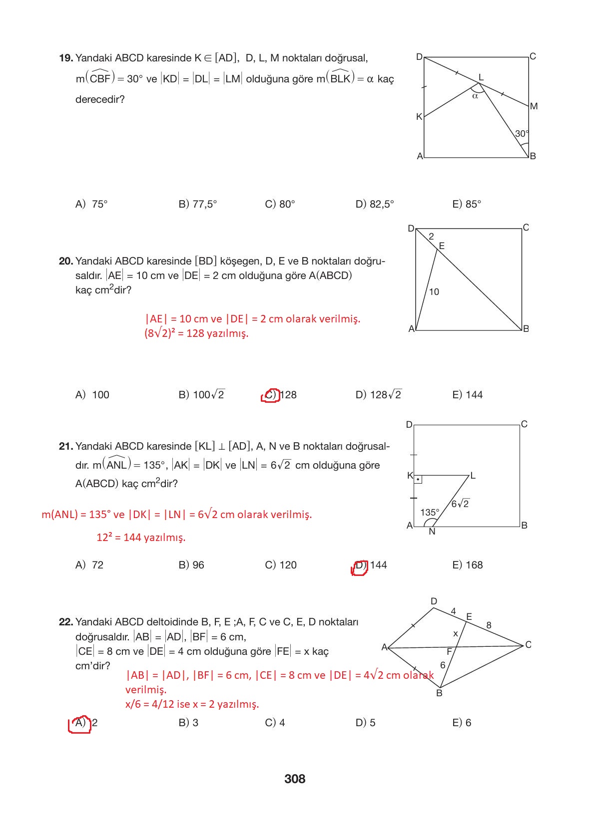 10. Sınıf Hecce Yayıncılık Matematik Ders Kitabı Sayfa 308 Cevapları 10. Sınıf Hecce Yayıncılık Matematik Ders Kitabı Sayfa 308 Cevapları