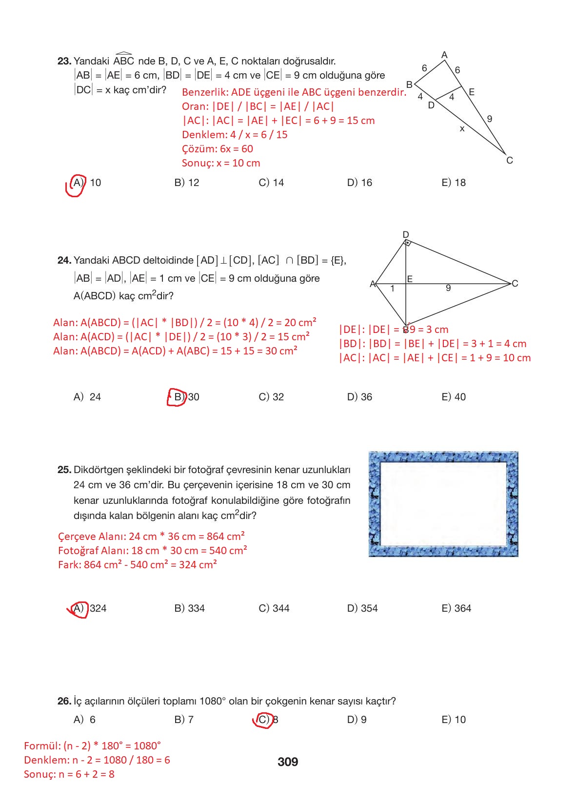 10. Sınıf Hecce Yayıncılık Matematik Ders Kitabı Sayfa 309 Cevapları 10. Sınıf Hecce Yayıncılık Matematik Ders Kitabı Sayfa 309 Cevapları
