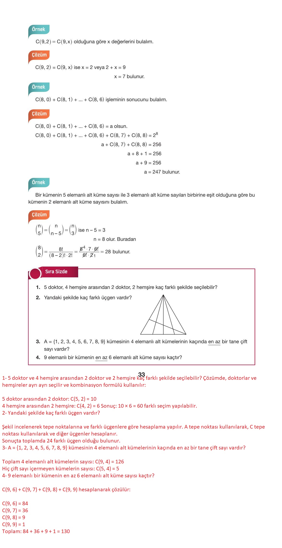 10. Sınıf Hecce Yayıncılık Matematik Ders Kitabı Sayfa 33 Cevapları 10. Sınıf Hecce Yayıncılık Matematik Ders Kitabı Sayfa 33 Cevapları