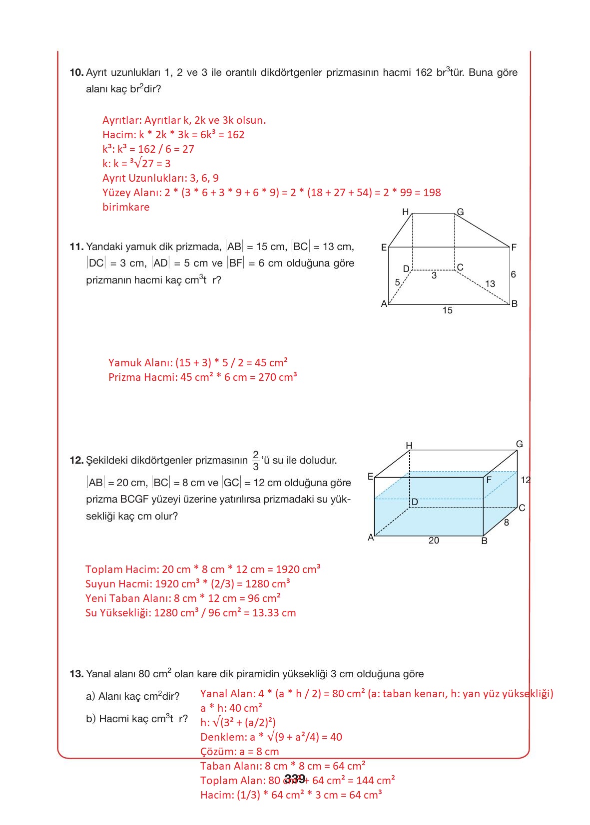10. Sınıf Hecce Yayıncılık Matematik Ders Kitabı Sayfa 339 Cevapları 10. Sınıf Hecce Yayıncılık Matematik Ders Kitabı Sayfa 339 Cevapları