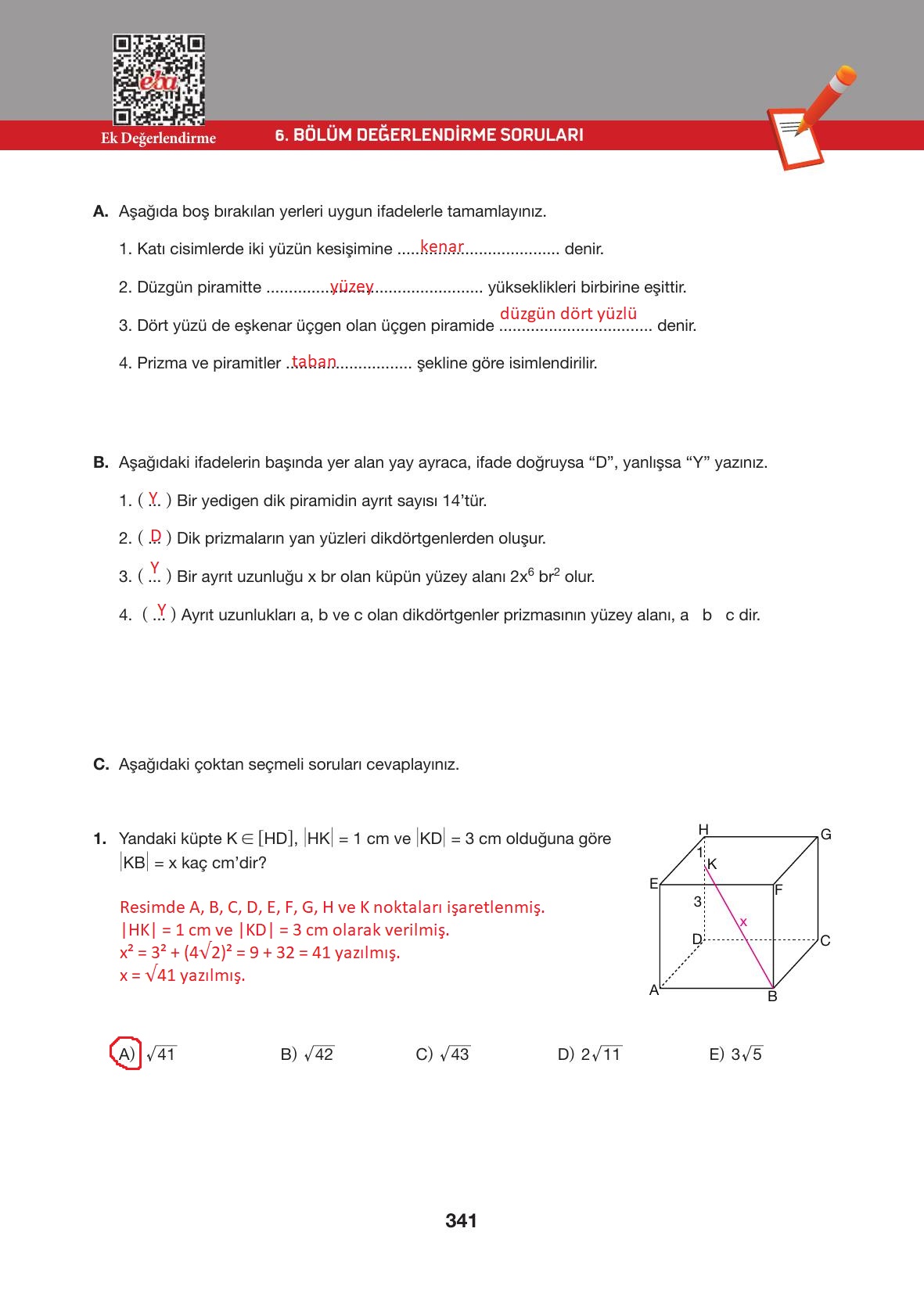 10. Sınıf Hecce Yayıncılık Matematik Ders Kitabı Sayfa 341 Cevapları 10. Sınıf Hecce Yayıncılık Matematik Ders Kitabı Sayfa 341 Cevapları