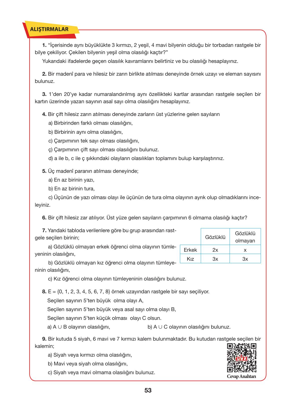 10. Sınıf Hecce Yayıncılık Matematik Ders Kitabı Sayfa 53 Cevapları 10. Sınıf Hecce Yayıncılık Matematik Ders Kitabı Sayfa 53 Cevapları