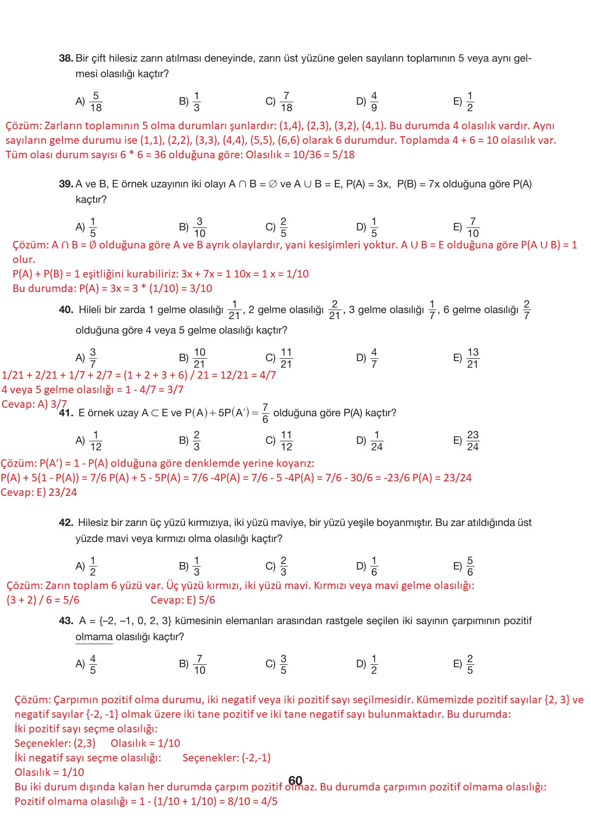 10. Sınıf Hecce Yayıncılık Matematik Ders Kitabı Sayfa 60 Cevapları