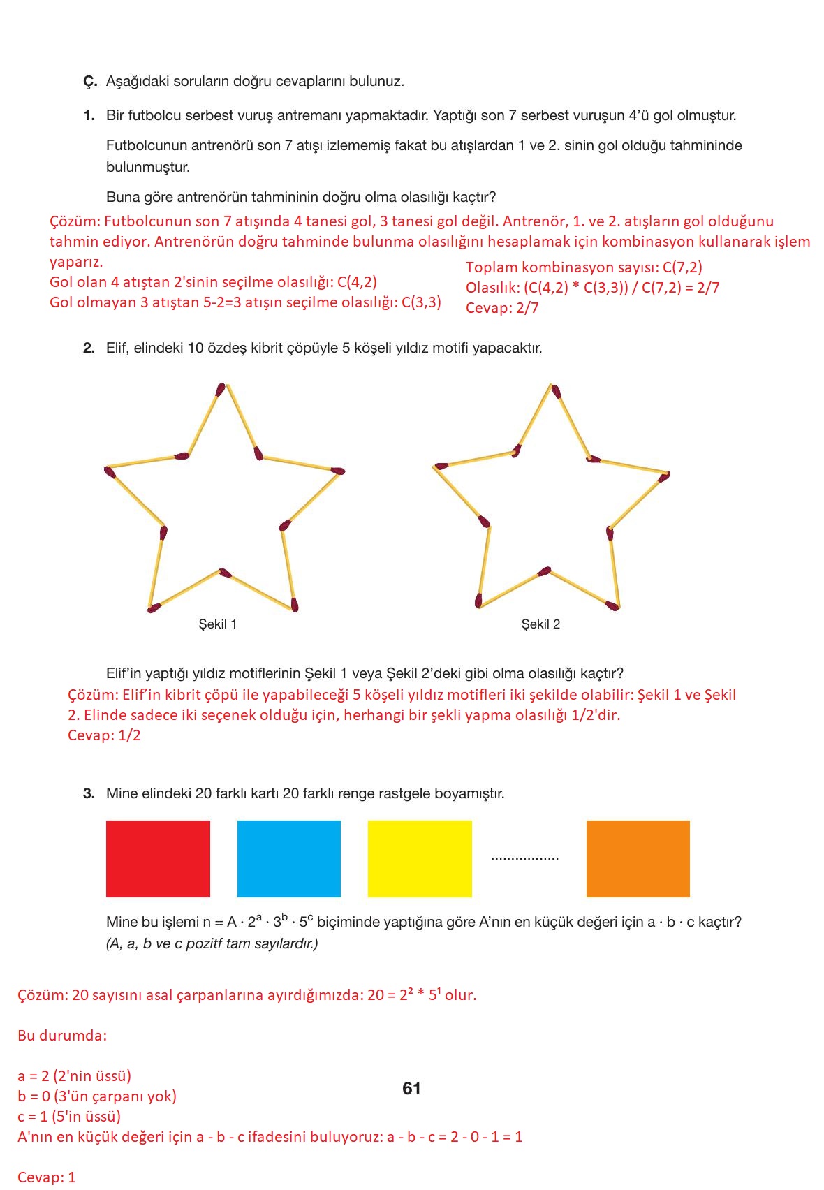10. Sınıf Hecce Yayıncılık Matematik Ders Kitabı Sayfa 61 Cevapları 10. Sınıf Hecce Yayıncılık Matematik Ders Kitabı Sayfa 61 Cevapları