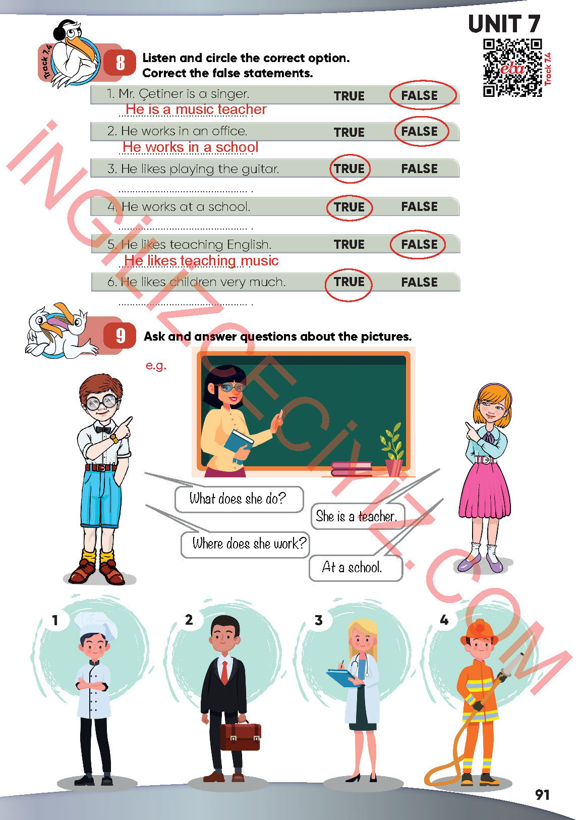 4. Sınıf Meb Yayınları İngilizce Ders Kitabı Sayfa 92 Cevapları