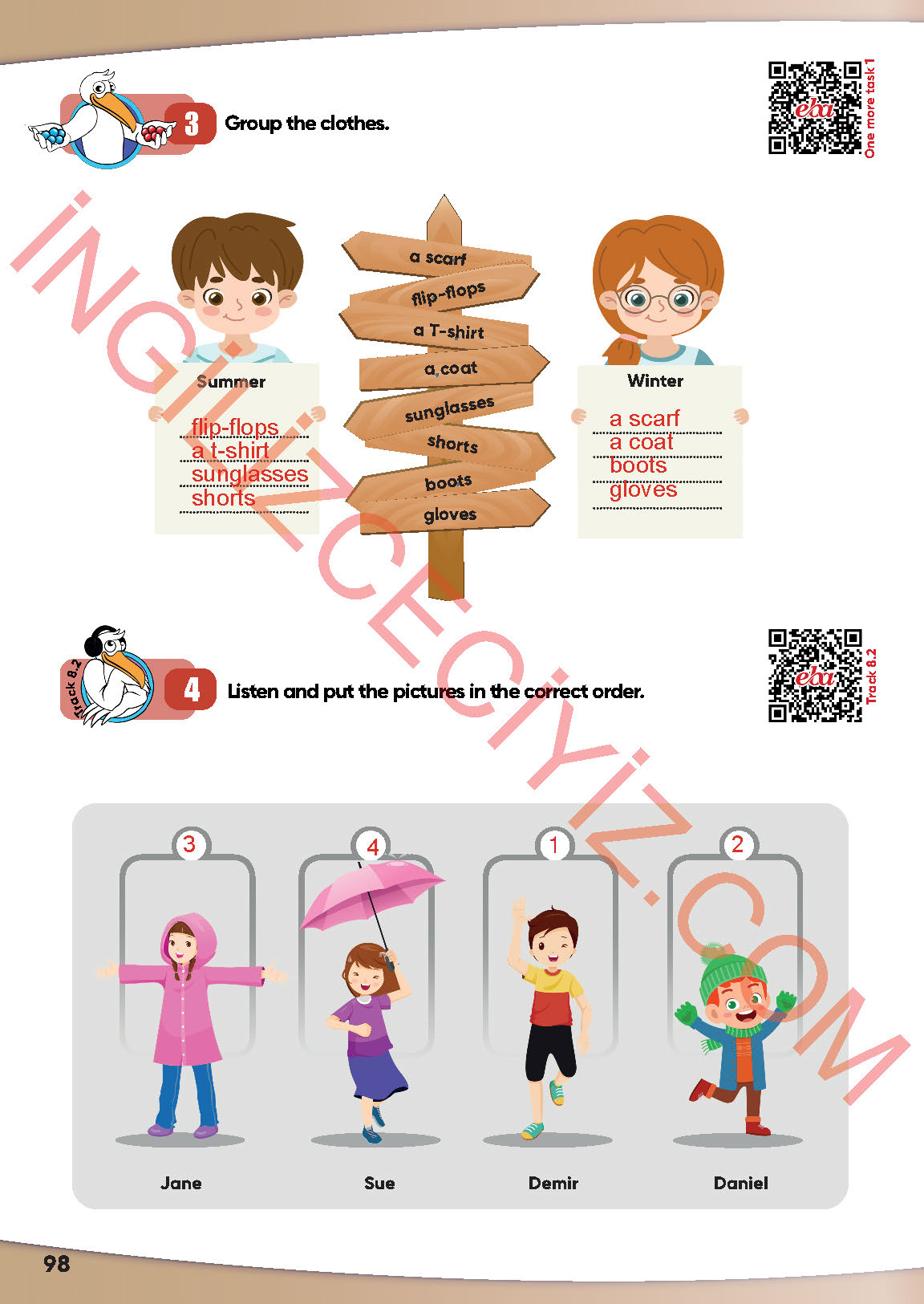 4. Sınıf Meb Yayınları İngilizce Ders Kitabı Sayfa 99 Cevapları