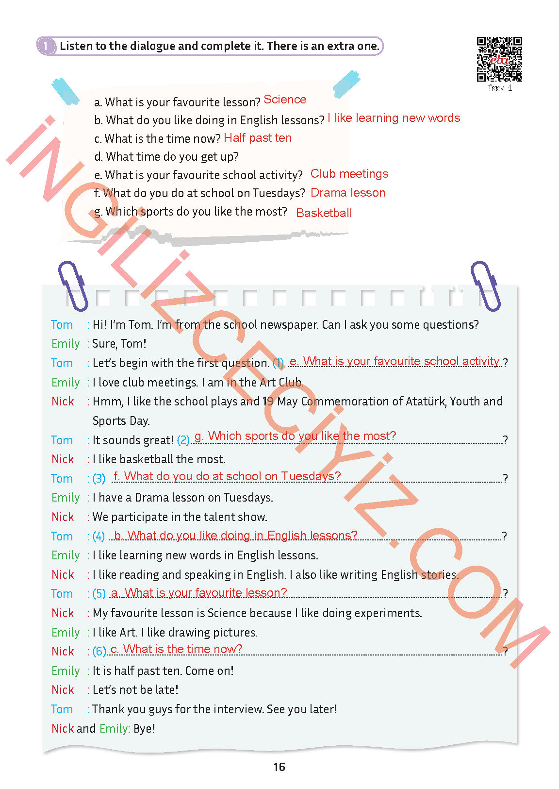 5. Sınıf Meb Yayınları İngilizce Ders Kitabı Sayfa 17 Cevapları