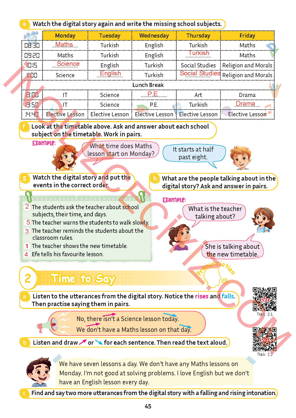 5. Sınıf Meb Yayınları İngilizce Ders Kitabı Sayfa 46 Cevapları
