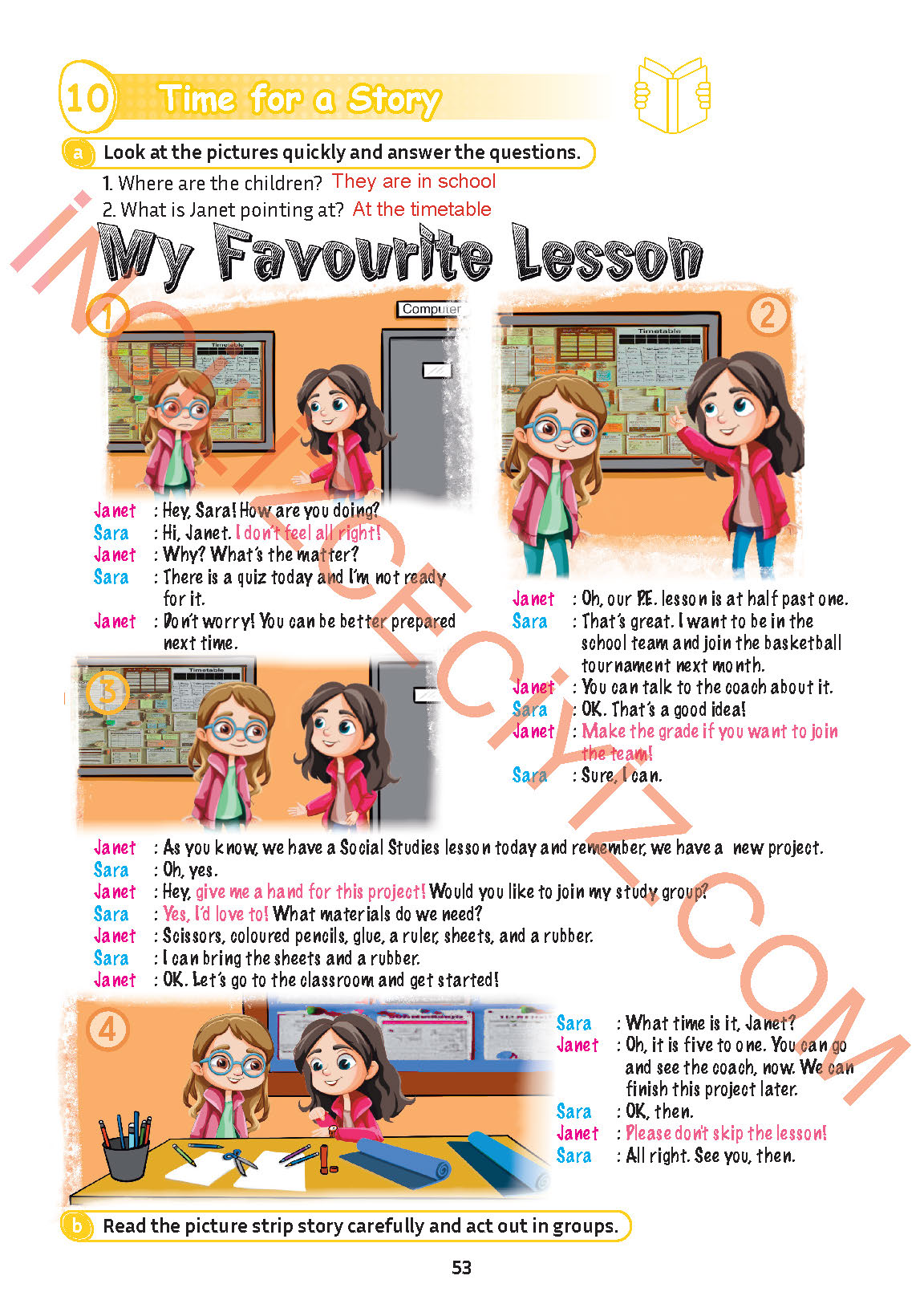 5. Sınıf Meb Yayınları İngilizce Ders Kitabı Sayfa 54 Cevapları