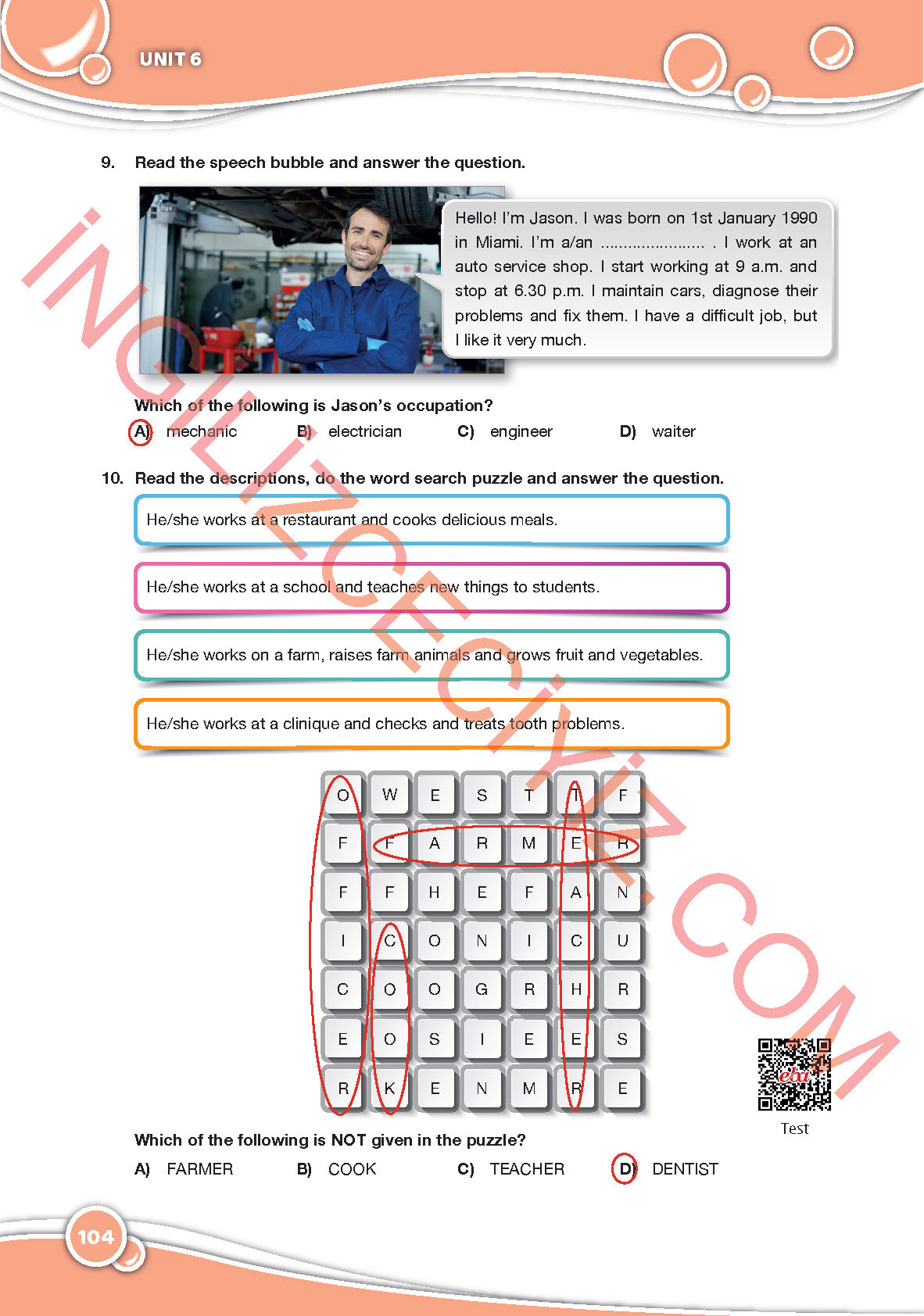 6. Sınıf Özgün Yayınları İngilizce Ders Kitabı Sayfa 104 Cevapları