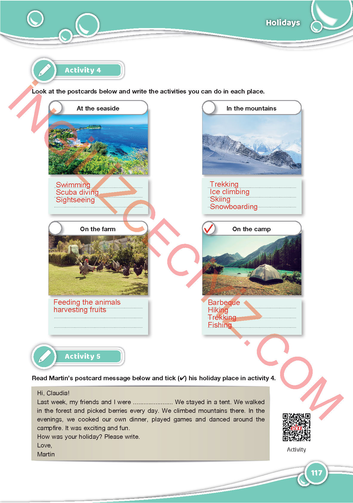 6. Sınıf Özgün Yayınları İngilizce Ders Kitabı Sayfa 117 Cevapları