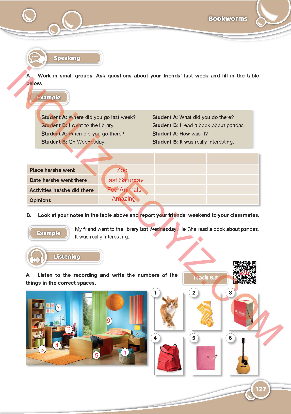 6. Sınıf Özgün Yayınları İngilizce Ders Kitabı Sayfa 127 Cevapları