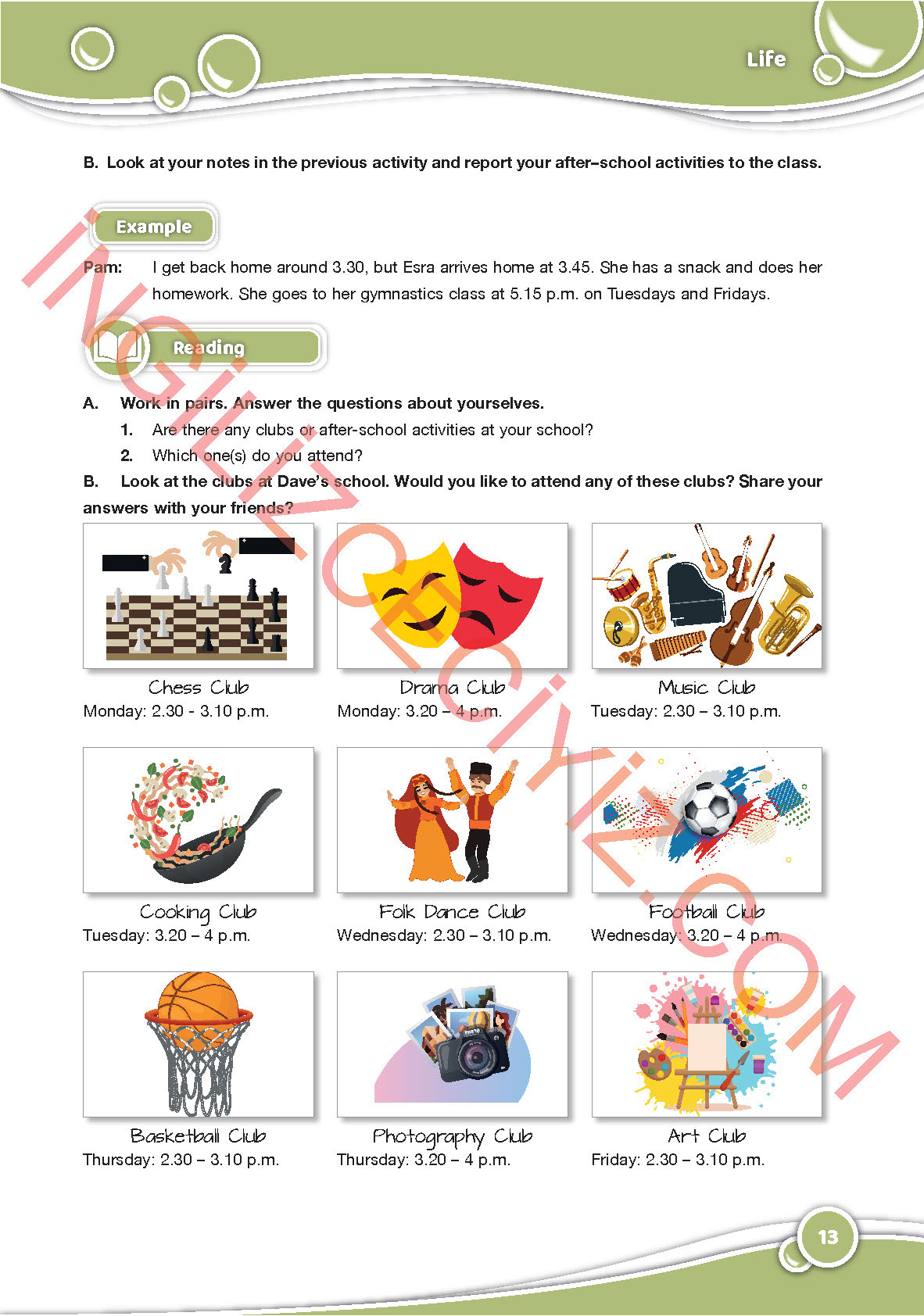 6. Sınıf Özgün Yayınları İngilizce Ders Kitabı Sayfa 13 Cevapları