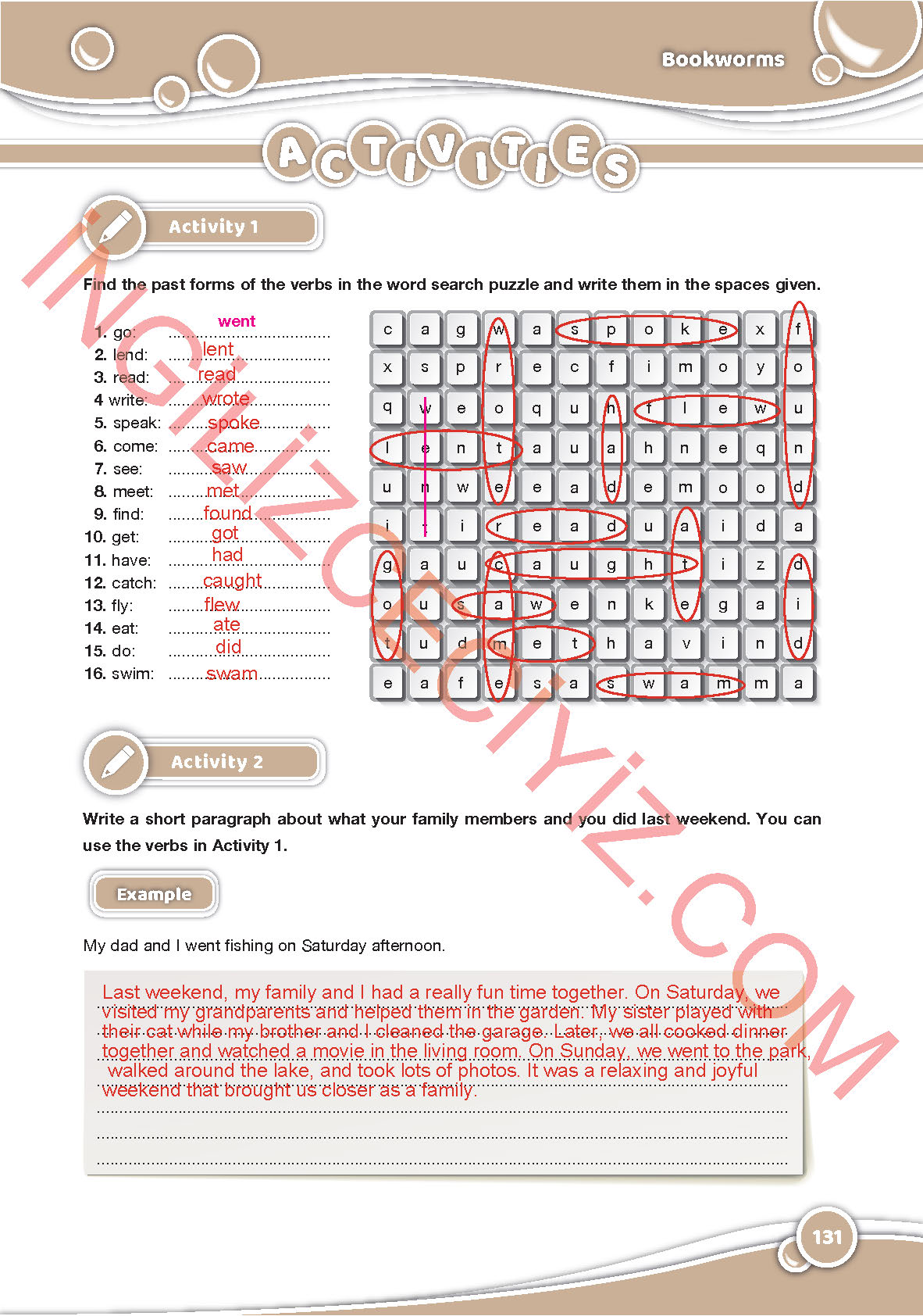 6. Sınıf Özgün Yayınları İngilizce Ders Kitabı Sayfa 131 Cevapları