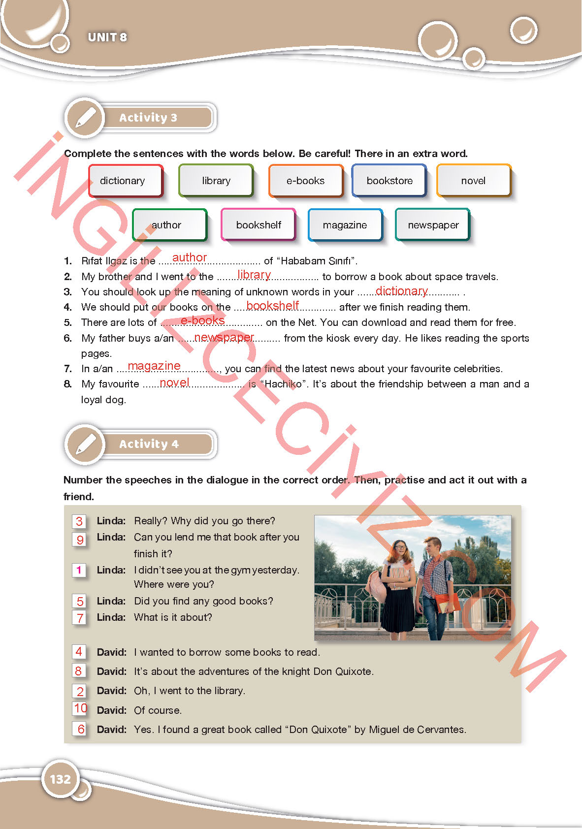 6. Sınıf Özgün Yayınları İngilizce Ders Kitabı Sayfa 132 Cevapları
