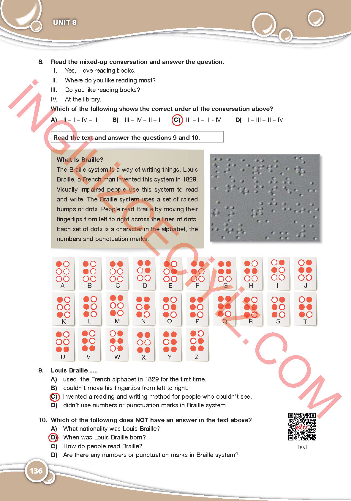 6. Sınıf Özgün Yayınları İngilizce Ders Kitabı Sayfa 136 Cevapları