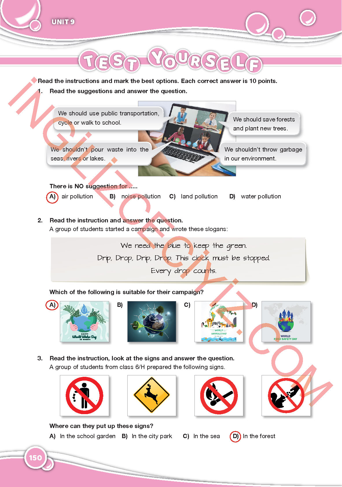 6. Sınıf Özgün Yayınları İngilizce Ders Kitabı Sayfa 150 Cevapları