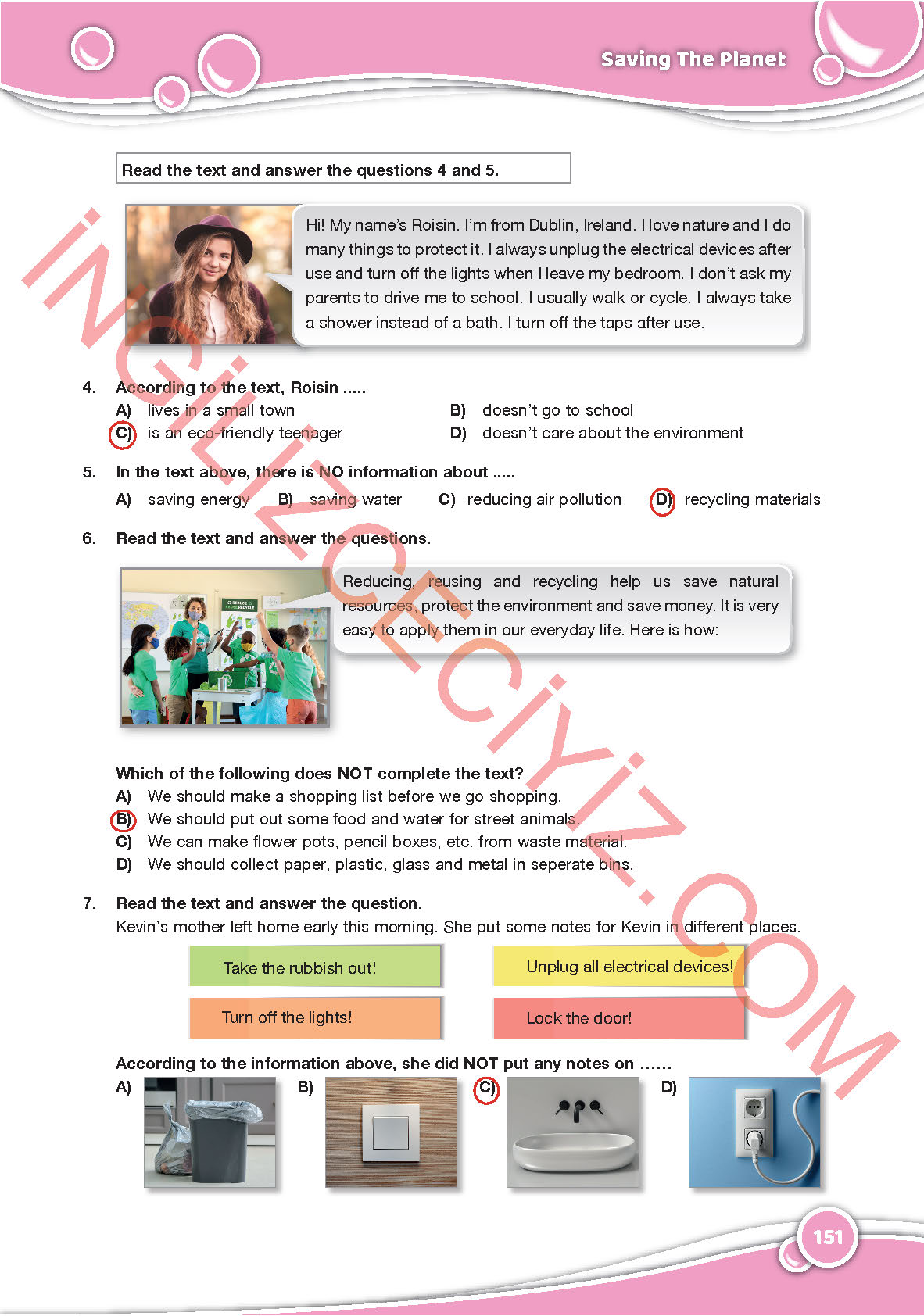 6. Sınıf Özgün Yayınları İngilizce Ders Kitabı Sayfa 151 Cevapları