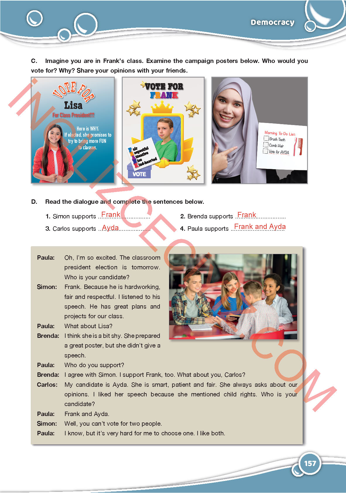 6. Sınıf Özgün Yayınları İngilizce Ders Kitabı Sayfa 157 Cevapları