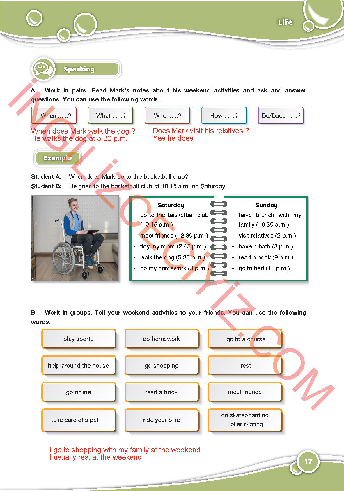 6. Sınıf Özgün Yayınları İngilizce Ders Kitabı Sayfa 17 Cevapları