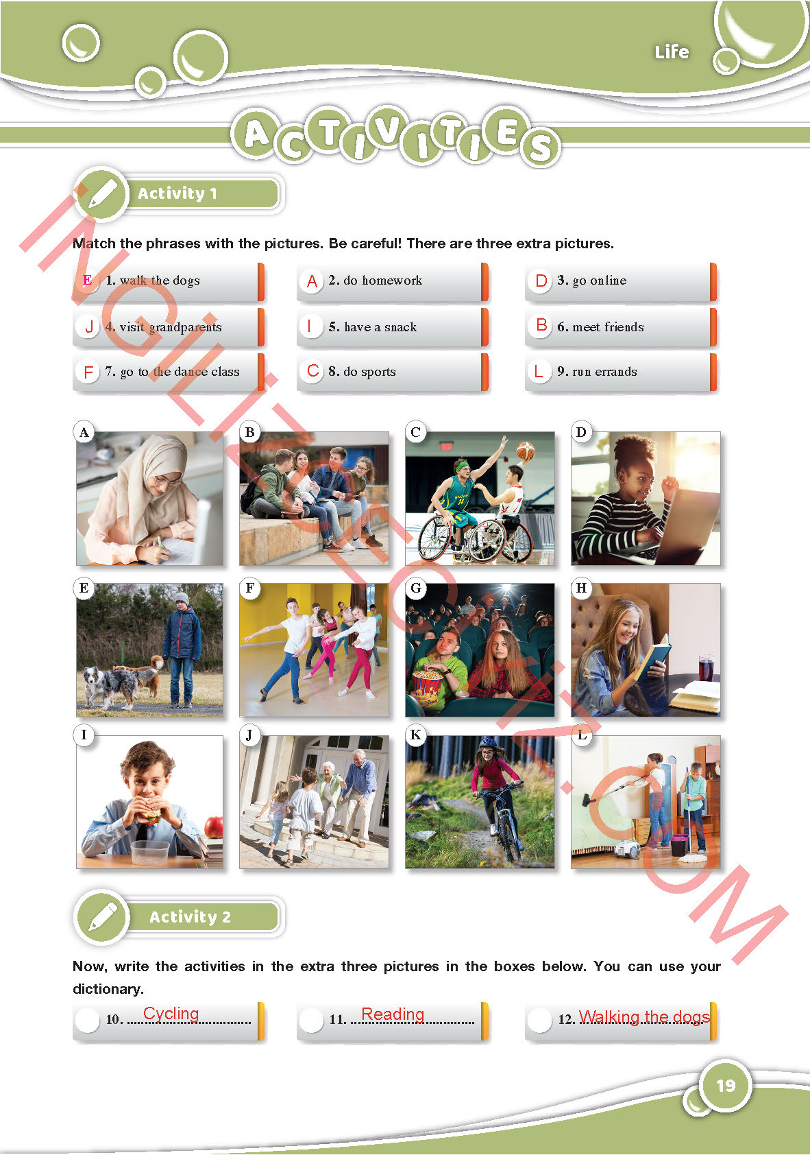 6. Sınıf Özgün Yayınları İngilizce Ders Kitabı Sayfa 19 Cevapları