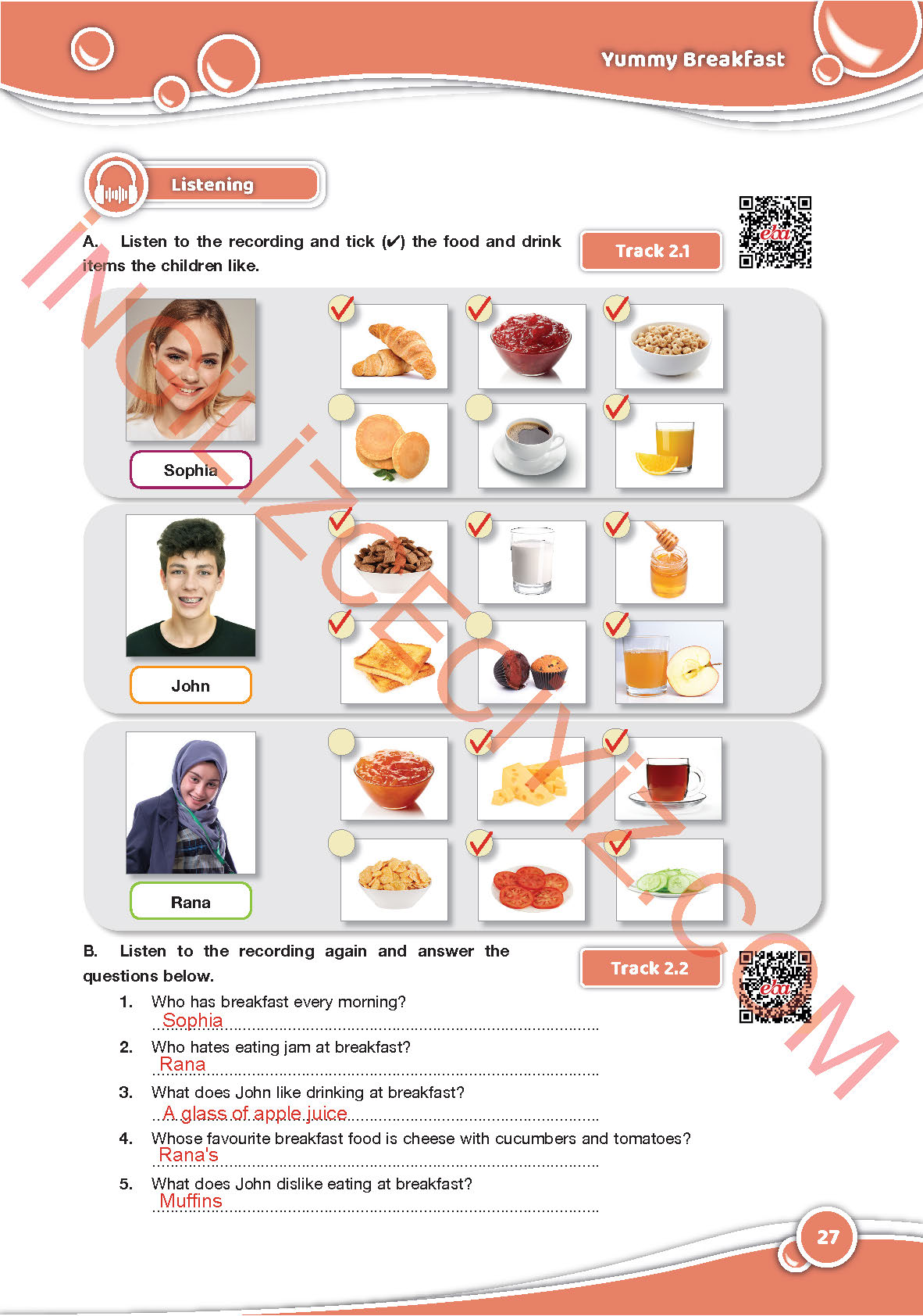 6. Sınıf Özgün Yayınları İngilizce Ders Kitabı Sayfa 27 Cevapları