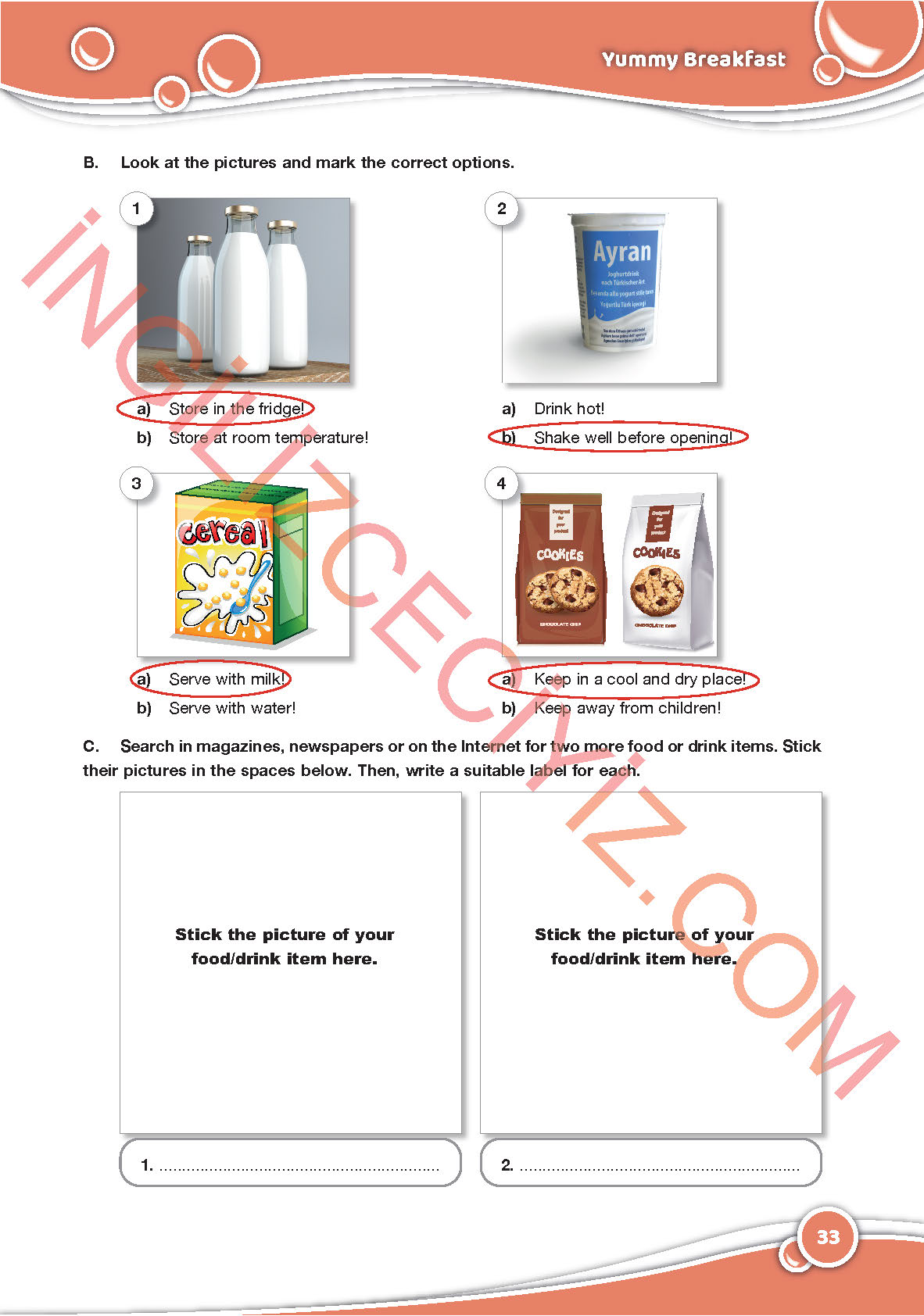6. Sınıf Özgün Yayınları İngilizce Ders Kitabı Sayfa 33 Cevapları