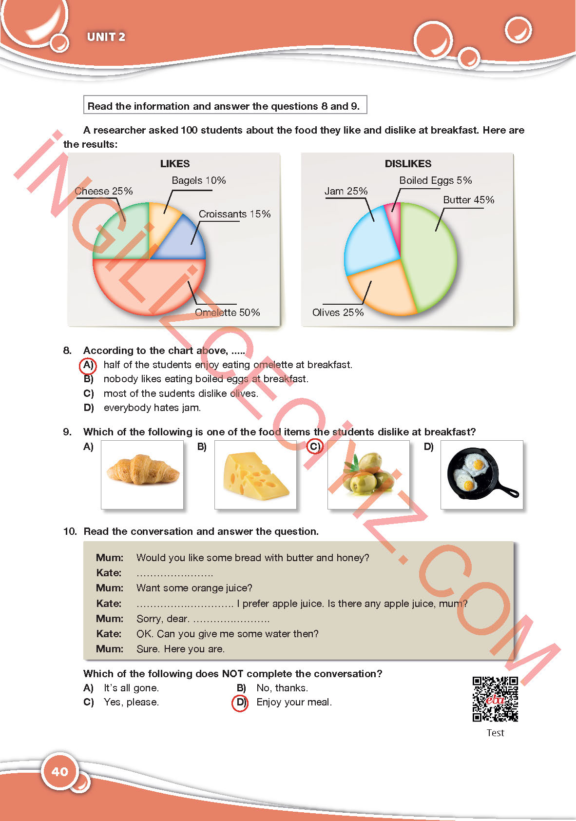 6. Sınıf Özgün Yayınları İngilizce Ders Kitabı Sayfa 40 Cevapları