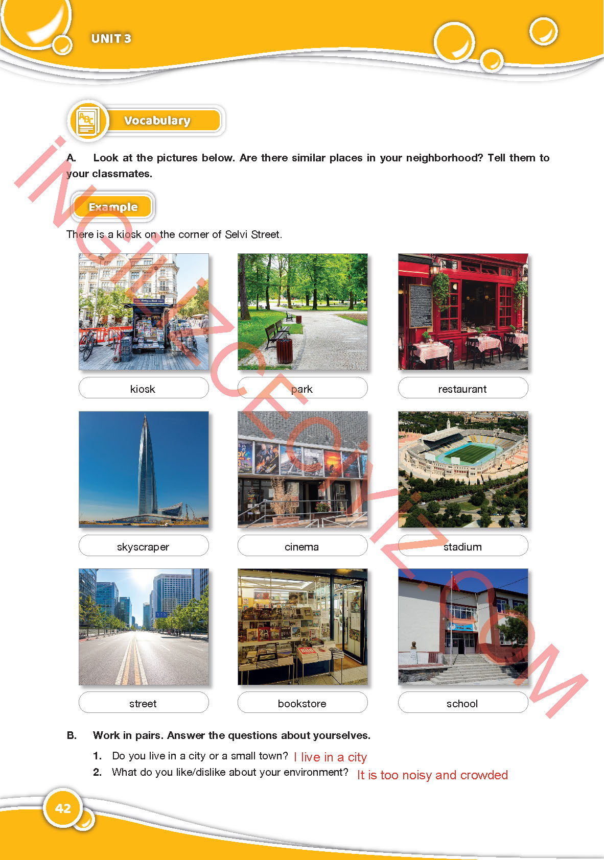 6. Sınıf Özgün Yayınları İngilizce Ders Kitabı Sayfa 42 Cevapları