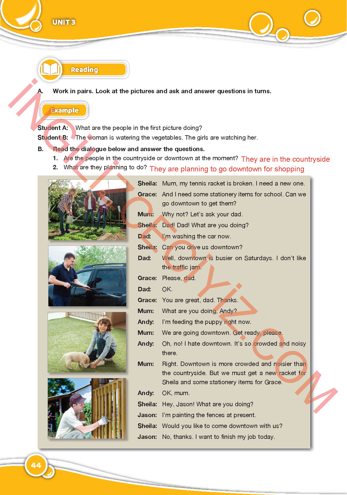 6. Sınıf Özgün Yayınları İngilizce Ders Kitabı Sayfa 44 Cevapları