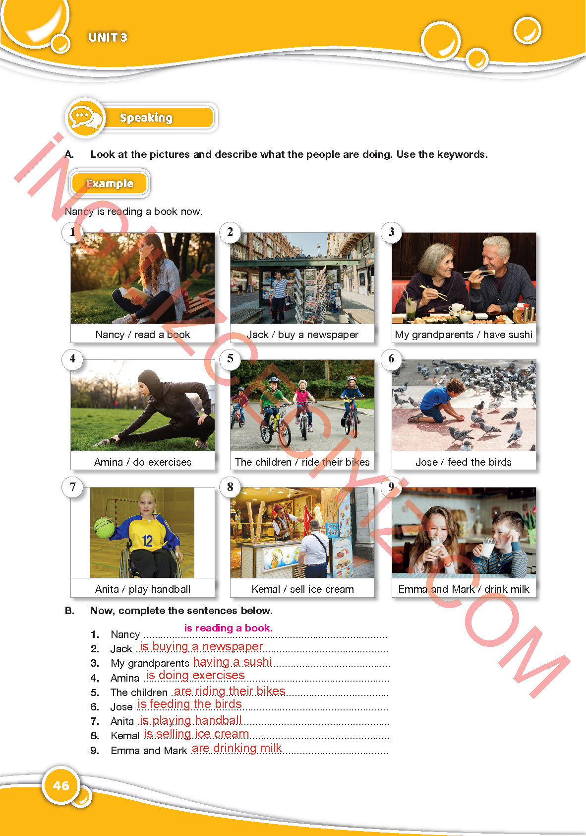 6. Sınıf Özgün Yayınları İngilizce Ders Kitabı Sayfa 46 Cevapları