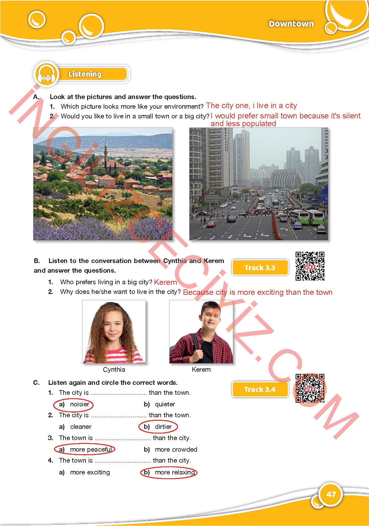 6. Sınıf Özgün Yayınları İngilizce Ders Kitabı Sayfa 47 Cevapları