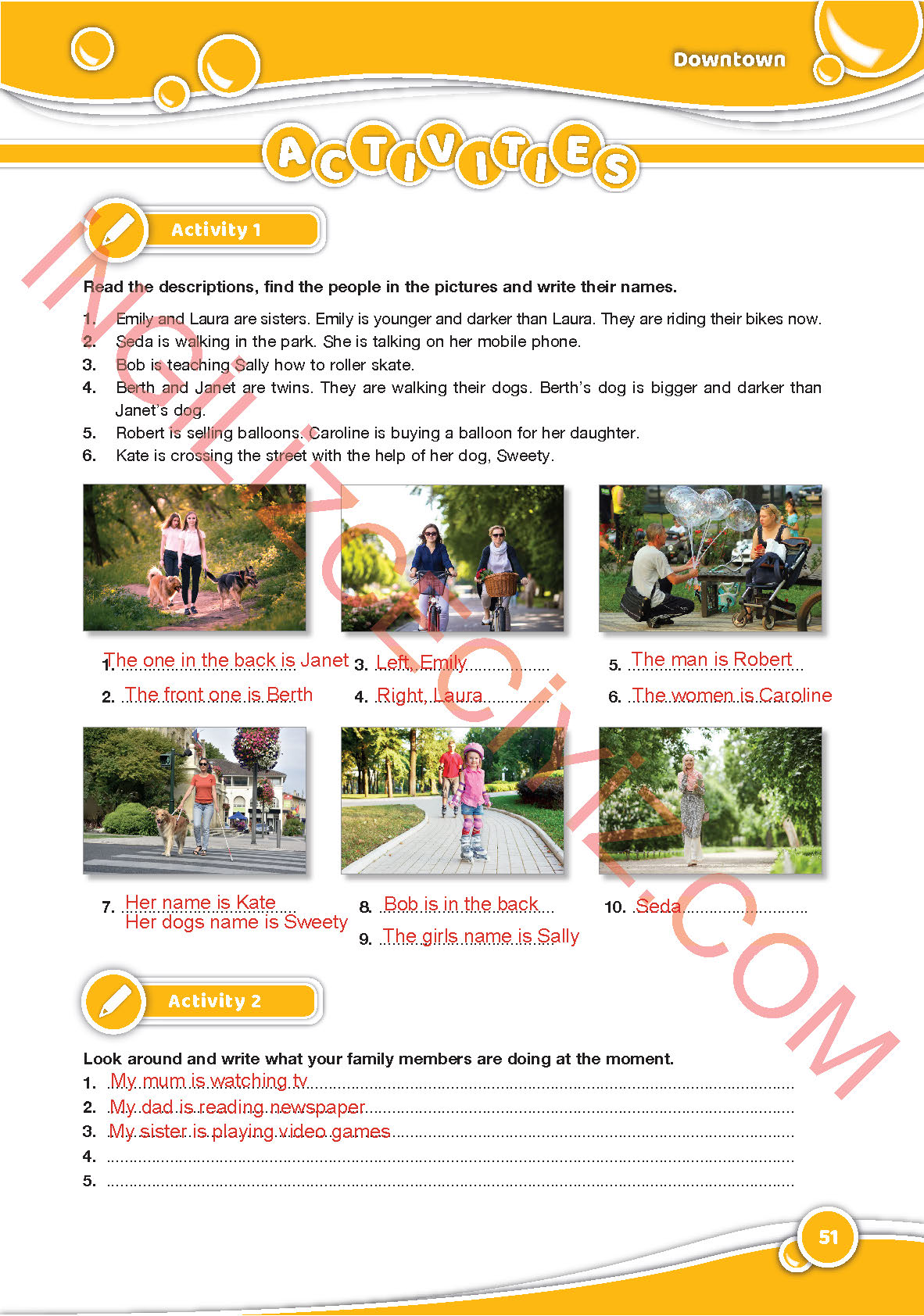 6. Sınıf Özgün Yayınları İngilizce Ders Kitabı Sayfa 51 Cevapları