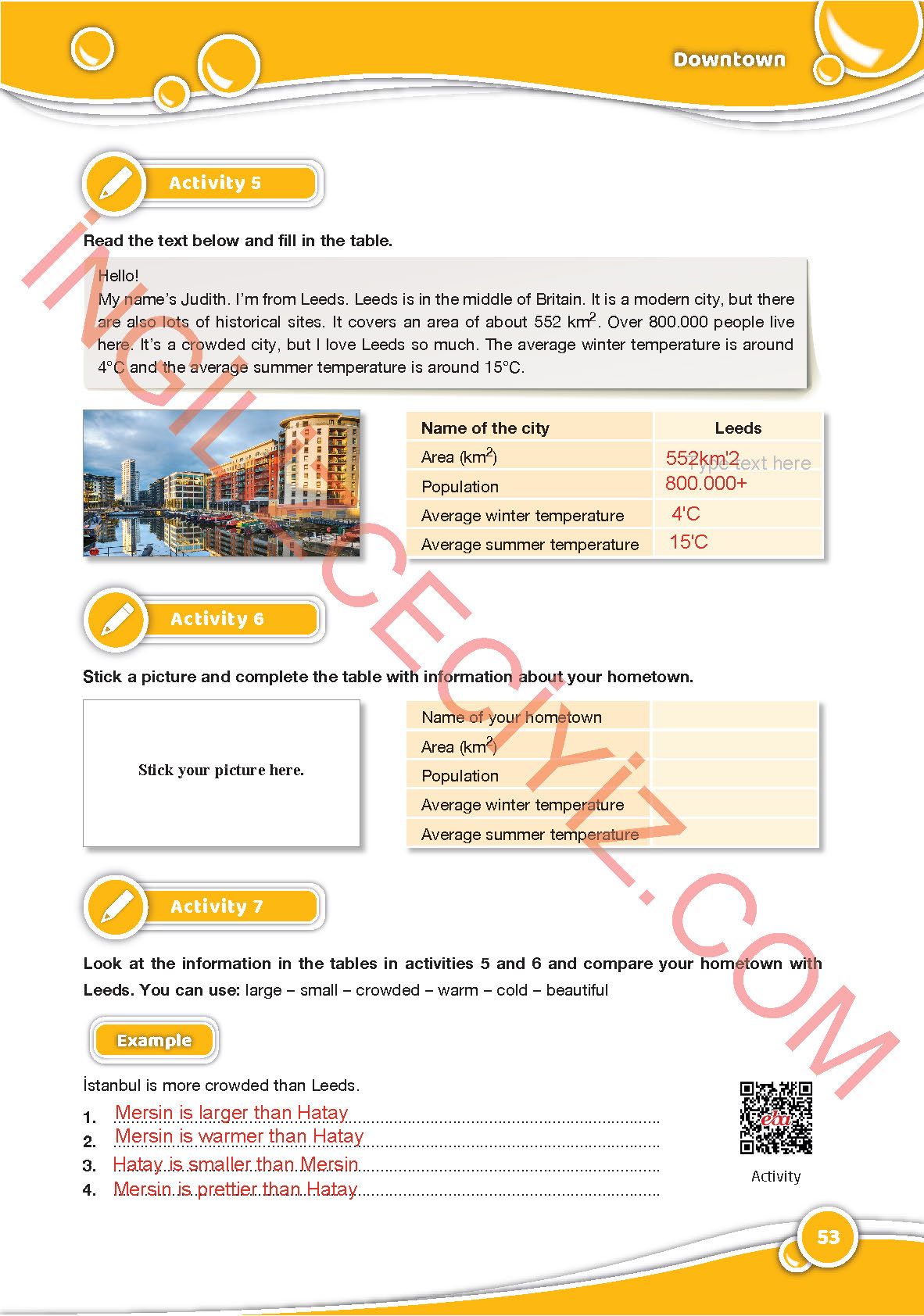 6. Sınıf Özgün Yayınları İngilizce Ders Kitabı Sayfa 53 Cevapları