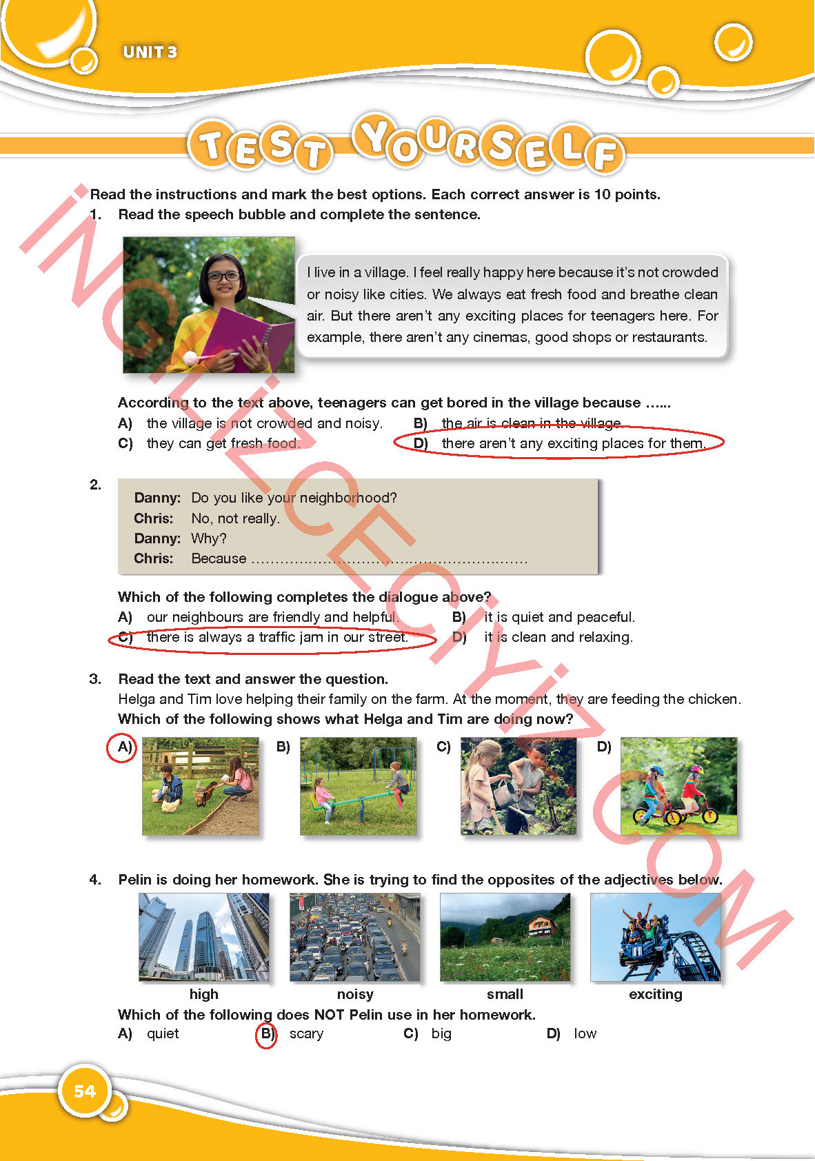 6. Sınıf Özgün Yayınları İngilizce Ders Kitabı Sayfa 54 Cevapları