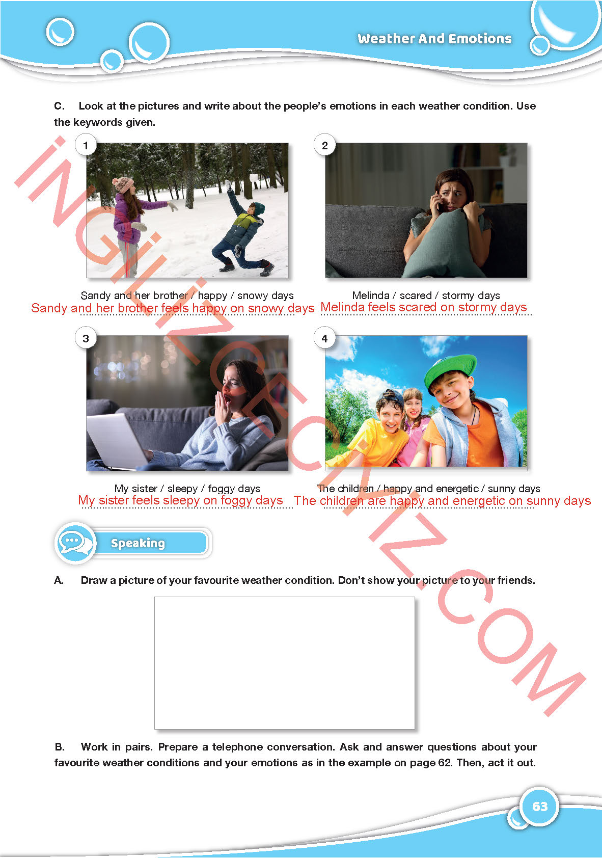 6. Sınıf Özgün Yayınları İngilizce Ders Kitabı Sayfa 63 Cevapları