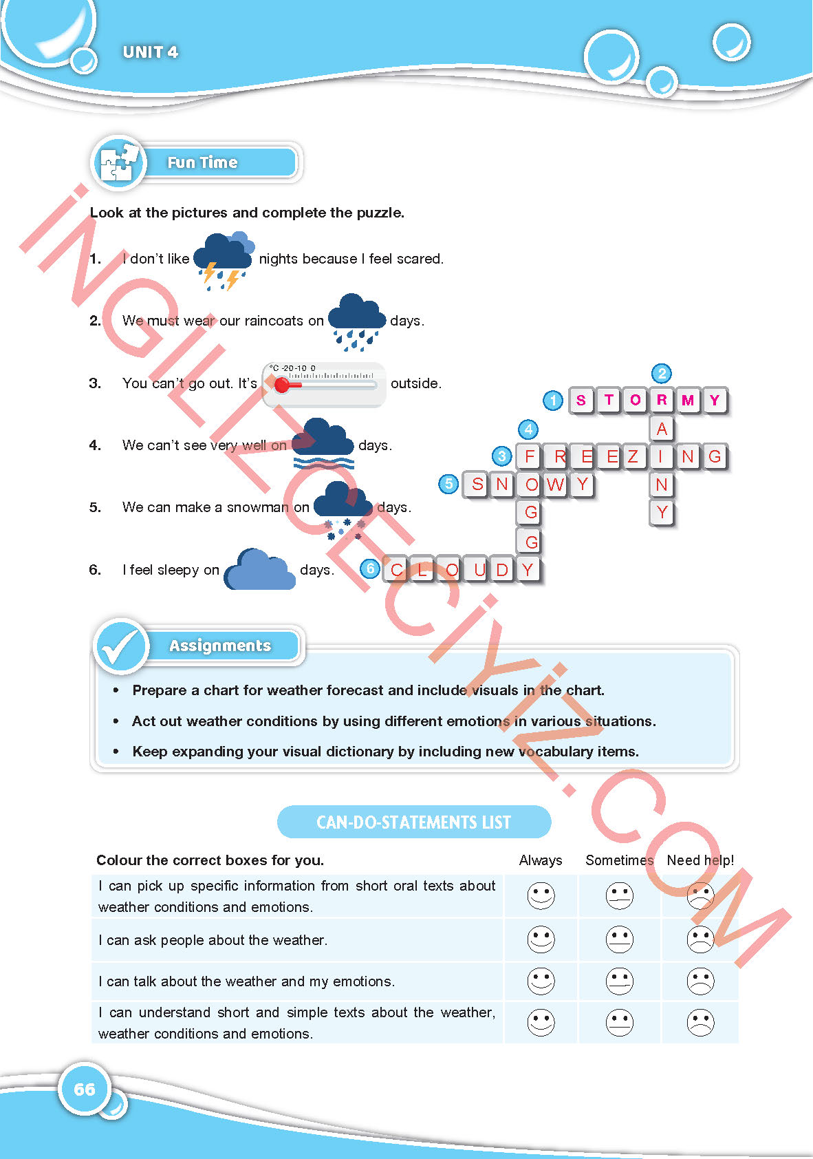 6. Sınıf Özgün Yayınları İngilizce Ders Kitabı Sayfa 66 Cevapları