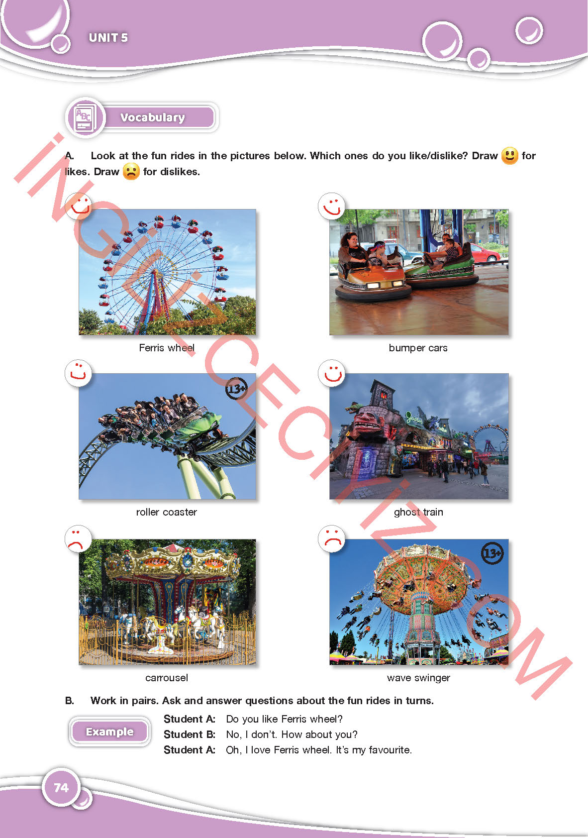 6. Sınıf Özgün Yayınları İngilizce Ders Kitabı Sayfa 74 Cevapları