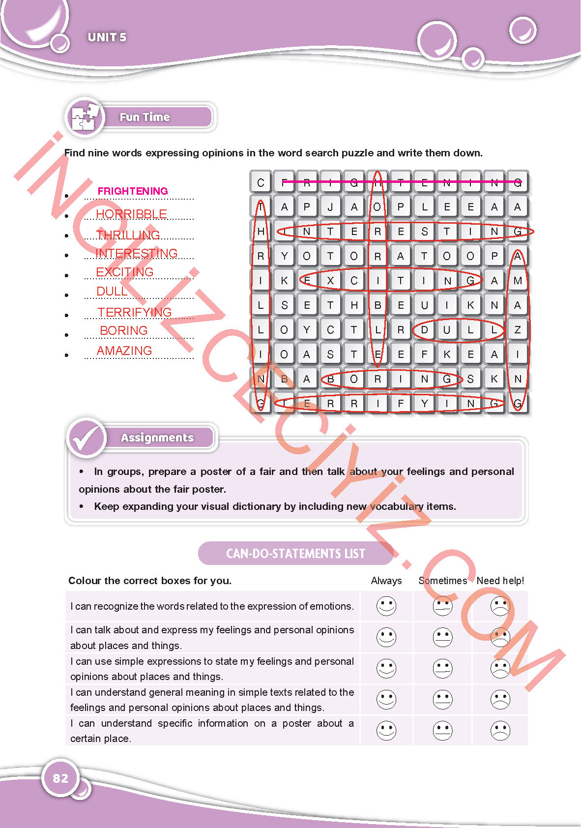 6. Sınıf Özgün Yayınları İngilizce Ders Kitabı Sayfa 82 Cevapları