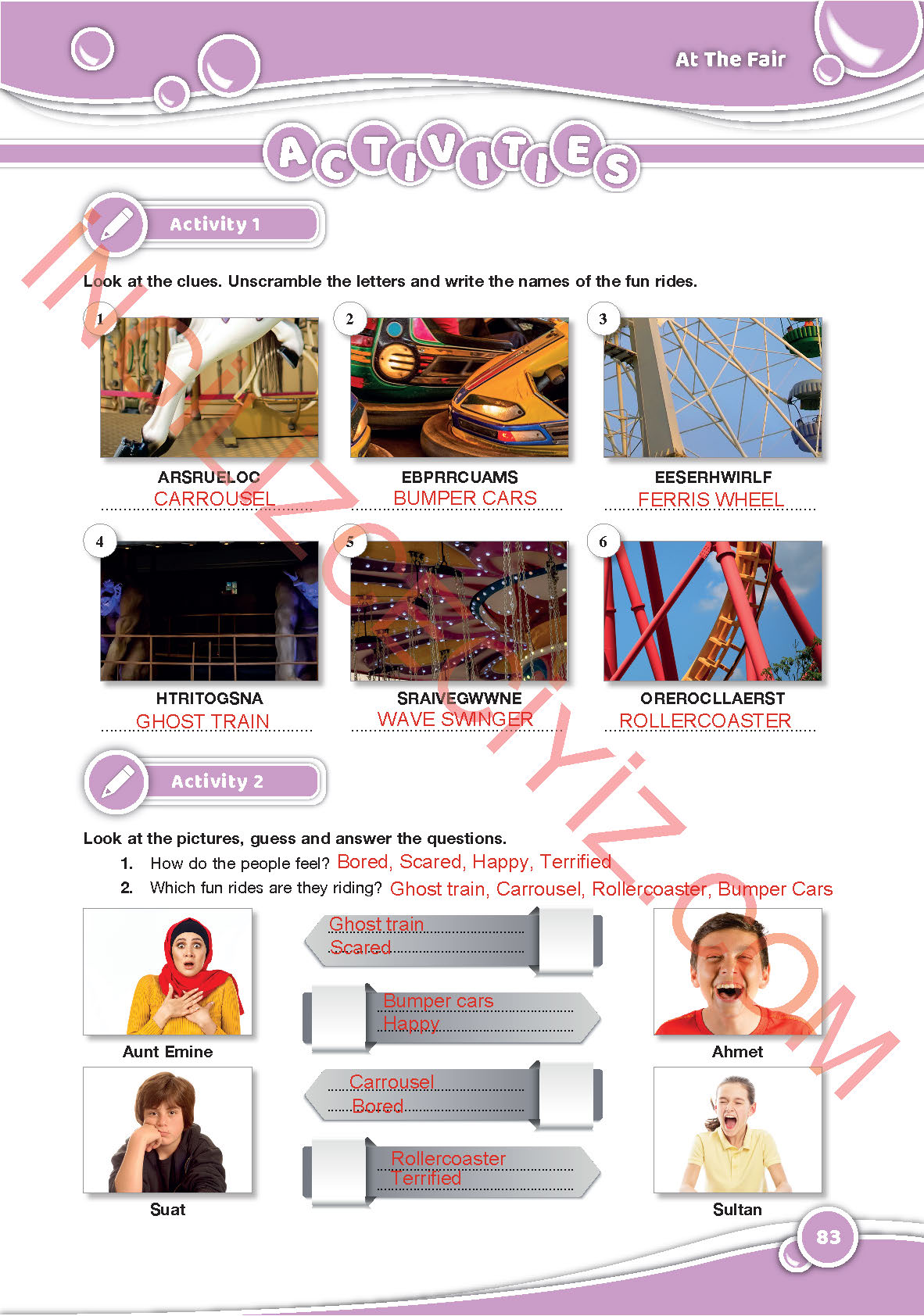 6. Sınıf Özgün Yayınları İngilizce Ders Kitabı Sayfa 83 Cevapları