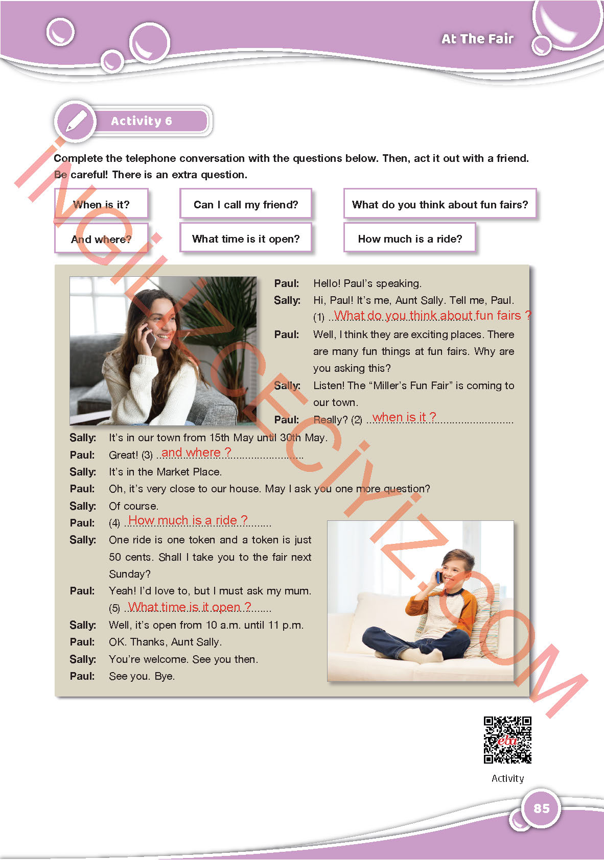 6. Sınıf Özgün Yayınları İngilizce Ders Kitabı Sayfa 85 Cevapları