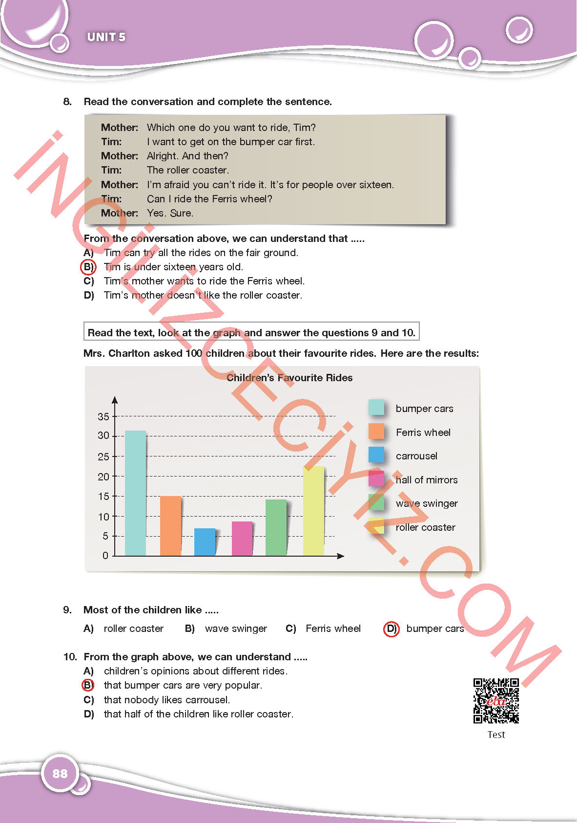 6. Sınıf Özgün Yayınları İngilizce Ders Kitabı Sayfa 88 Cevapları